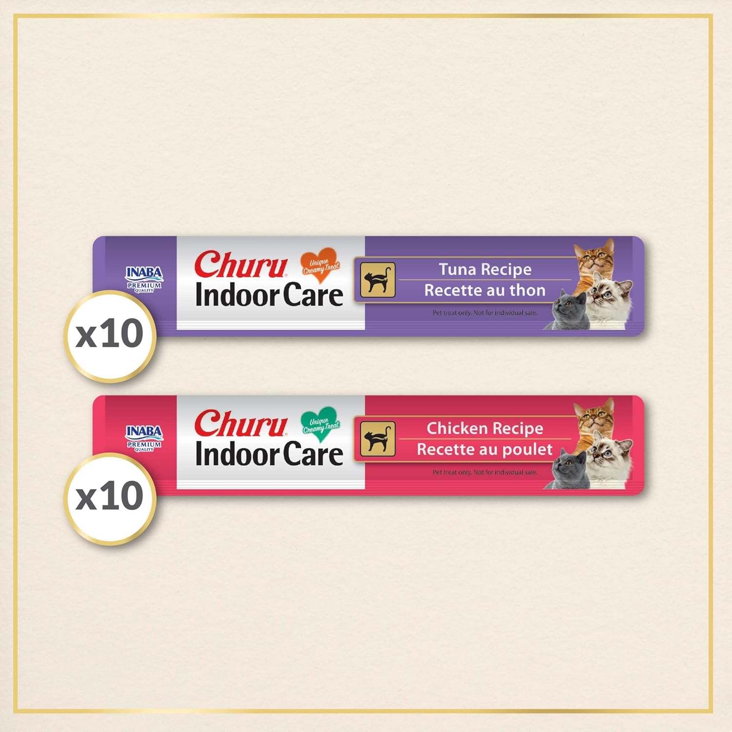 INABA Churu Indoor Care for Hairball Control, Functional Lickable Cat Treat with Taurine & Green Tea Extract, 0.5oz Each, 20 Tubes Total, Tuna & Chicken Variety - Image 5
