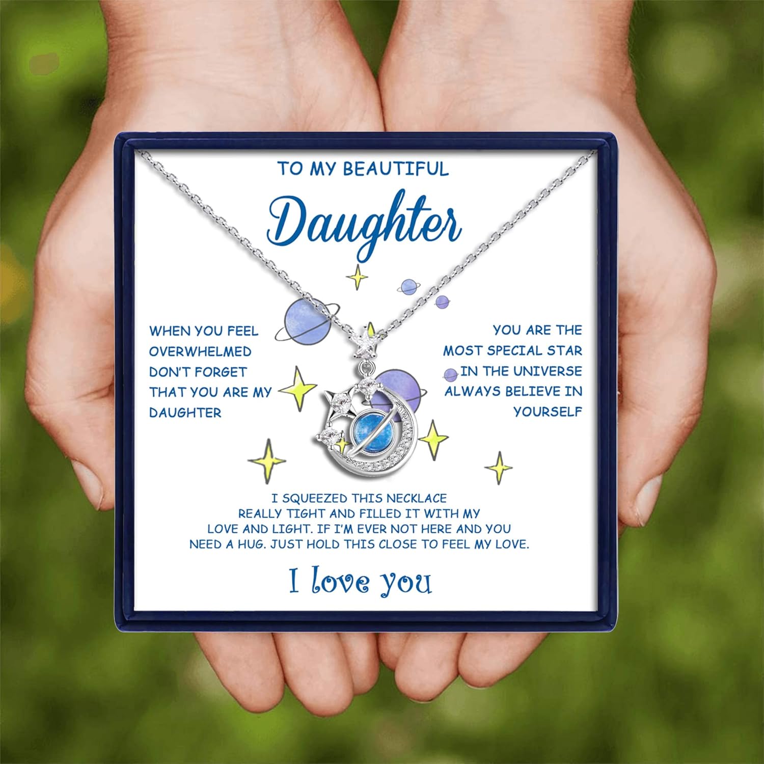 MFTRADING To My Daughter Necklace from Mom Dad Inspirational Daughter Christmas Gifts Jewelry Necklace for Beautiful Daughter Granddaughter on Birthday Thanksgiving Day - Image 6
