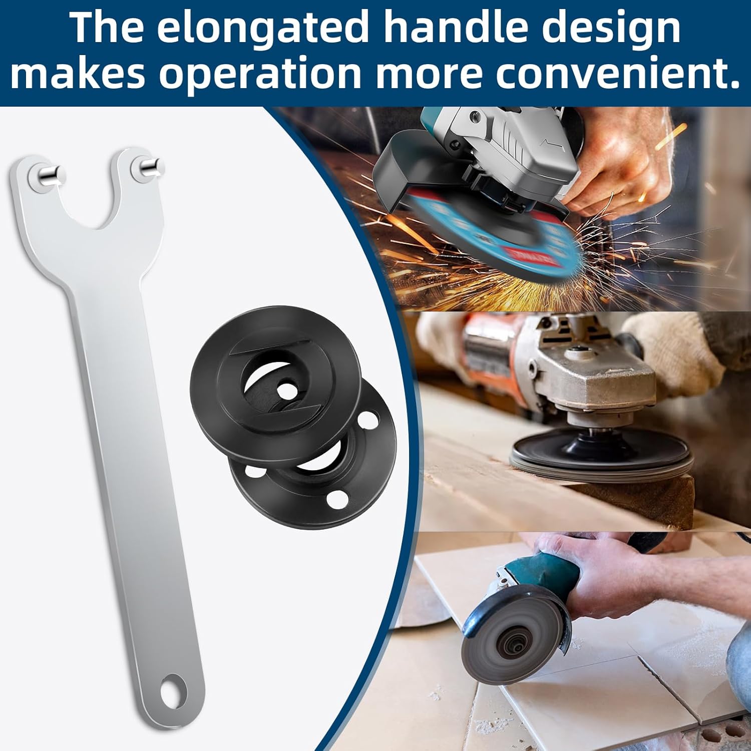 7PCS IALTMEI Angle Grinder Nut & Angle Grinder Wrench Set, Premium 5/8-11 Flange Metal Lock Nut, Compatible with Dewalt, Milwaukee, Makita1, Metabo, Bosch, Ryobi, Black Decker 4.5" 5" Grinder Parts - Image 6