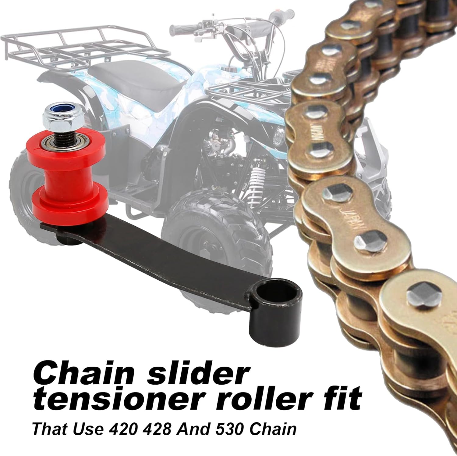 SYOWADA Chain Tensioner Replacement For Coolster Atv Go Kart 4 Wheeler 110Cc 125Cc 150Cc 200Cc 250Cc That Use 420 428 530 Chain Slider Tensioner Adjuster Roller Guide With Spring - Image 4