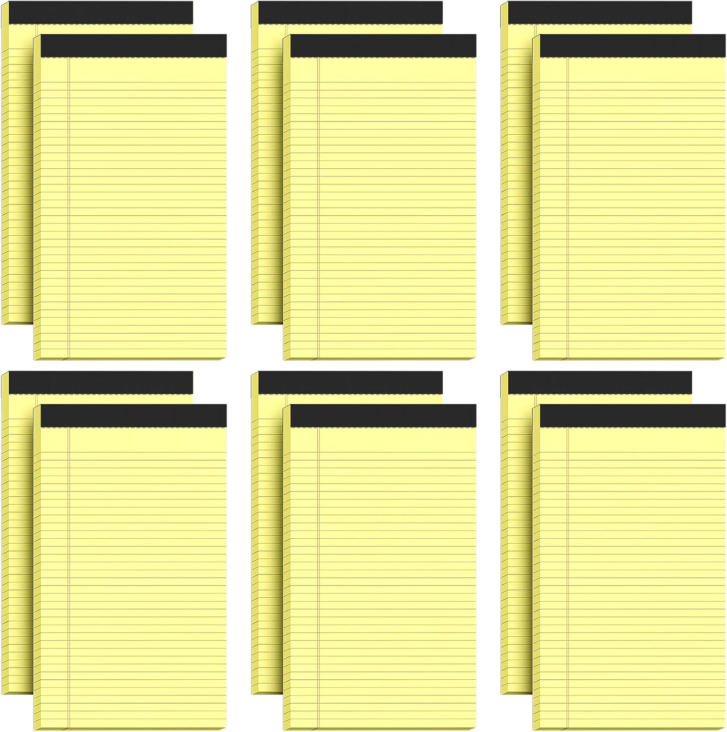 Zaviko Legal Pads 8.5 x 14, Wide Ruled Legal Pads, 12 Pack Yellow Paper 8.5 x 14, 30 Sheets per Notepad, Large Writing Pad for Office Supplies, College, Micro Perforated Lined Writing Pads, 70 GSM