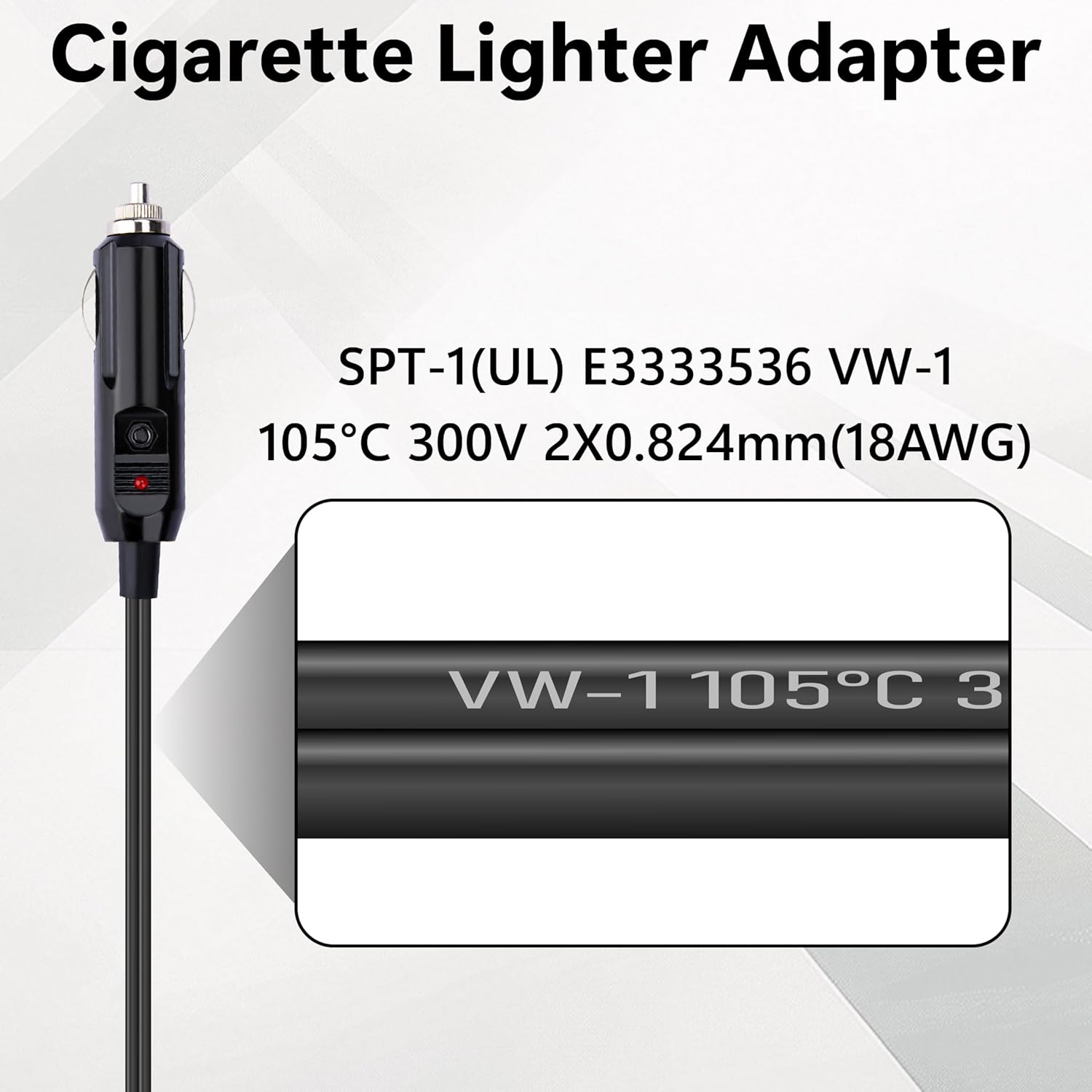 12V Double Cigarette Lighter Adapter, 1 to 2 Car Cigarette Lighters Splitter 2 Socket, 18AWG Dual Cigarettes Lighter Extension Cord with 15A Fuse, Car Charger Splitter - Image 5