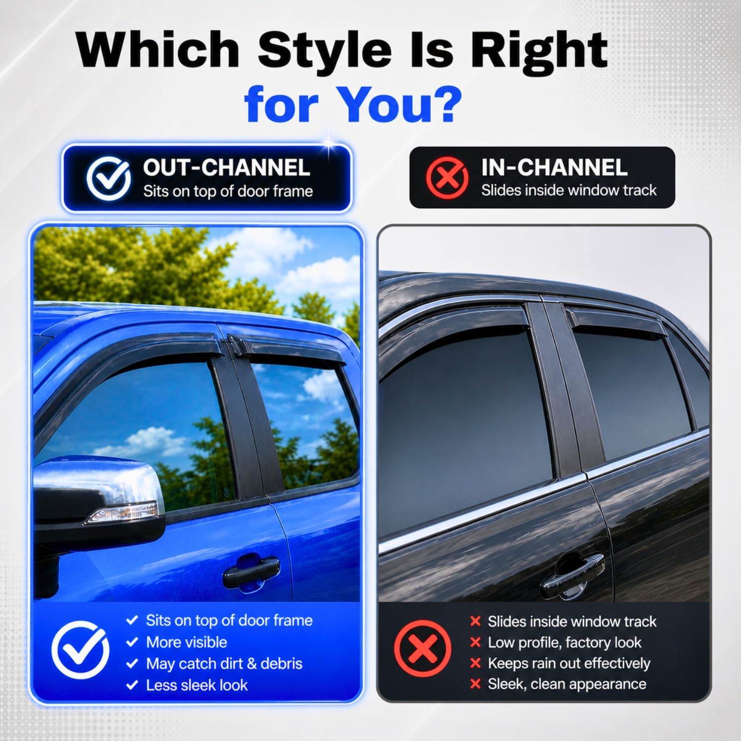 IG Window Visors Fit for 2021-2023 Buick Envision, Out-Channel Rain Guards Vent Wind Deflectors 4PC, Car Accessories for 21-23 Envision - Image 3