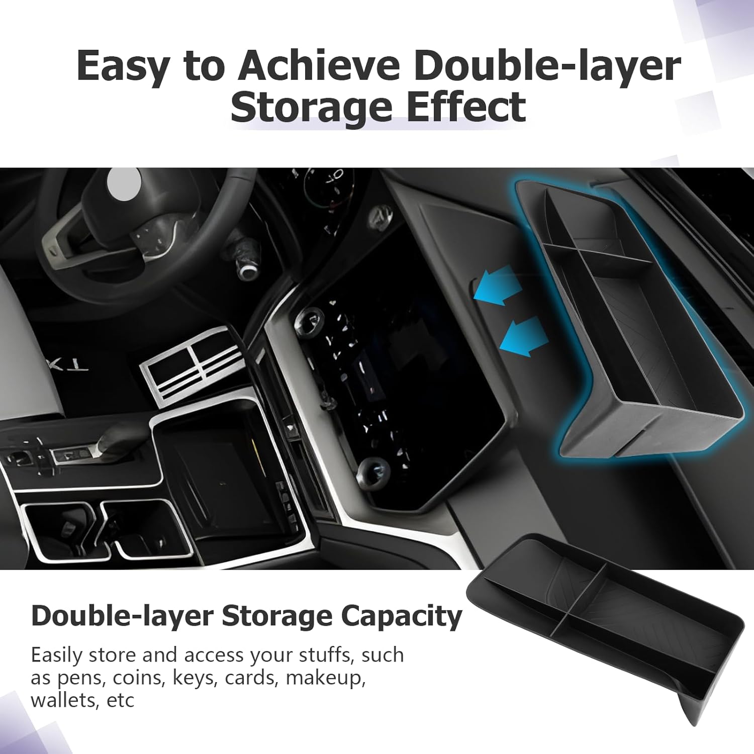 LUWU for 2025 2026 Lexus TX Dashboard Storage Tray 2024 2025 2026 Lexus TX 350/500h/550h+ 14-inch Behind Screen Organizer Center Console Display Box Dash Tray Lexus TX 2026 (Only for 14" Screen) - Image 4