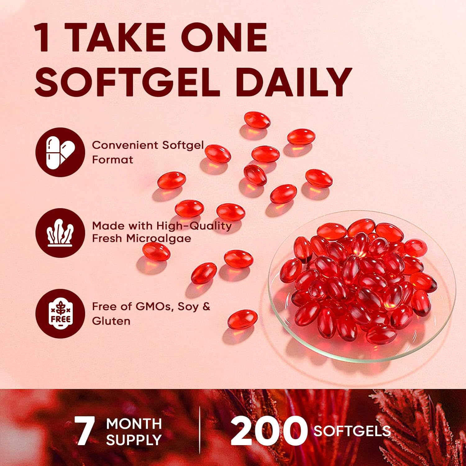Rovina Astaxanthin 12mg Softgels, Zions Organic astaxanthin Antioxidant Supplement for Daily Wellness, Immune, Eye & Skin Support, Internal Circulation, Non-GMO, Gluten Free - 200 Softgels (1) - Image 5