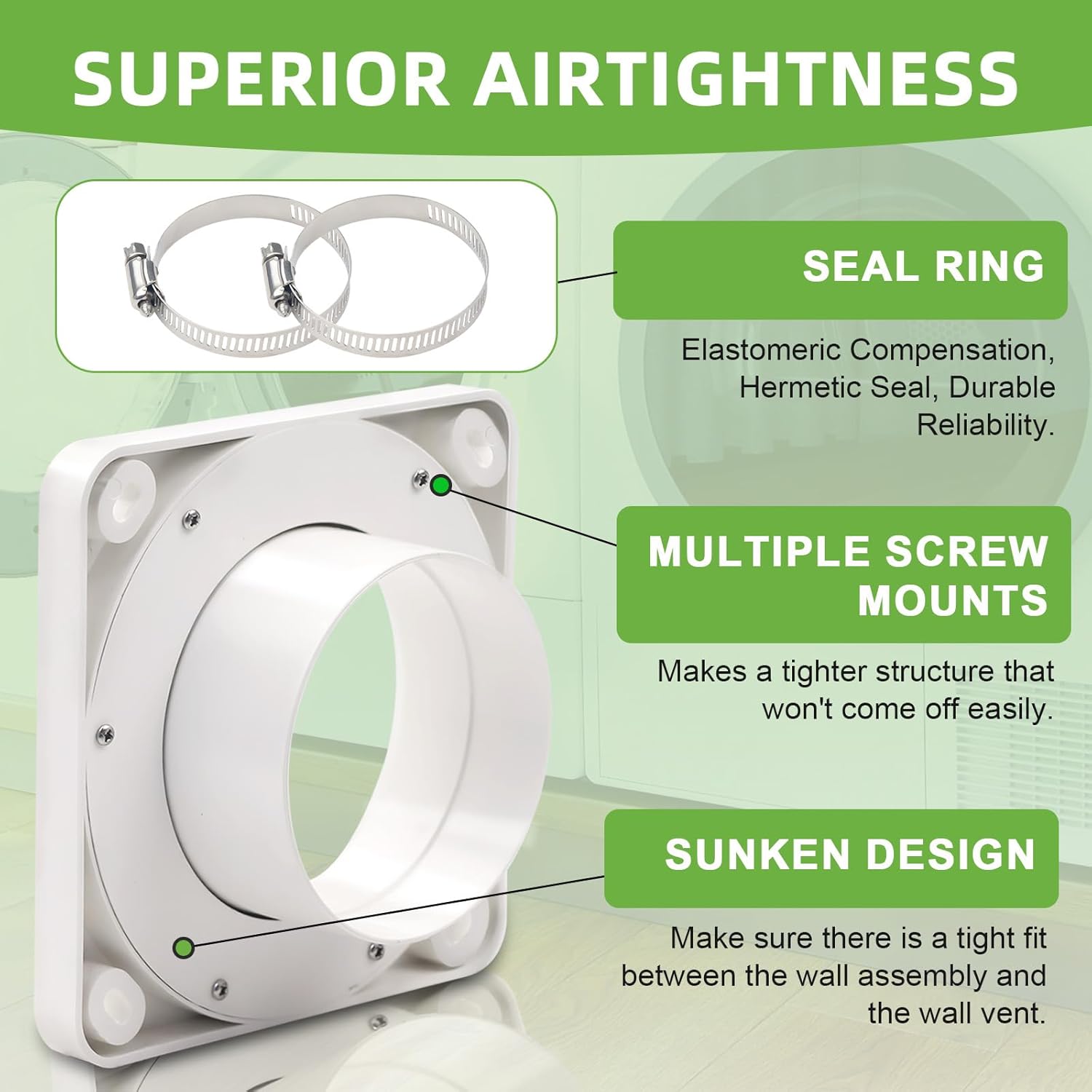 Magnetic Dryer Vent Coupling-Quick Connection and Disconnection Strong Magnet Self-Alignment Design Quick-Installation Dryer Magnetic Vent Connector Airtight Seal Dryer Vent Connector Kit - Image 4