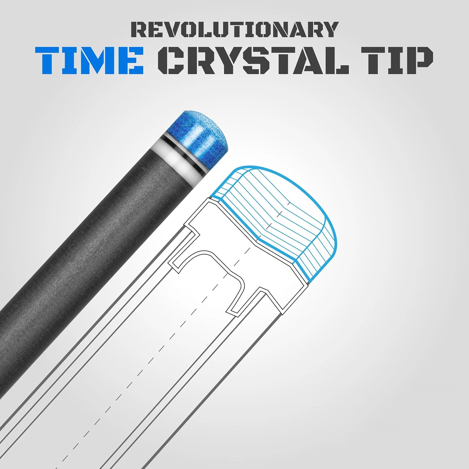 RHINO TIME Crystal Pool Billiard Cue Tip - 14mm/ Blue/Hardness TIME 1(Super Soft), TIME 2(Soft), TIME 3(Medium), TIME 4(Medium Hard),TIME 5 (Hard) - Image 6