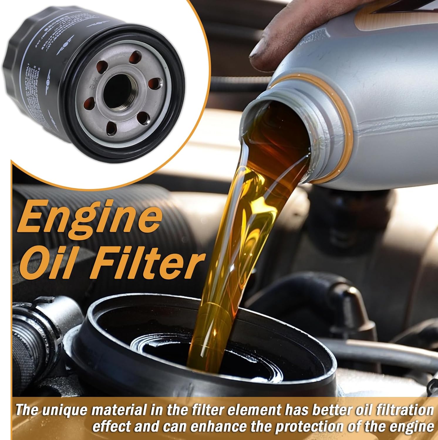15208AA21A Oil Filters fits for Subaru 2013-2025 Outback & Legacy, 2012-2025 Impreza, 2011-2025 Forester, 2016-2025 Crosstrek, 2013-2025 XV Crosstrek, 2019-2025 Ascent Replaces 15208AA160 (6 Pack) - Image 4