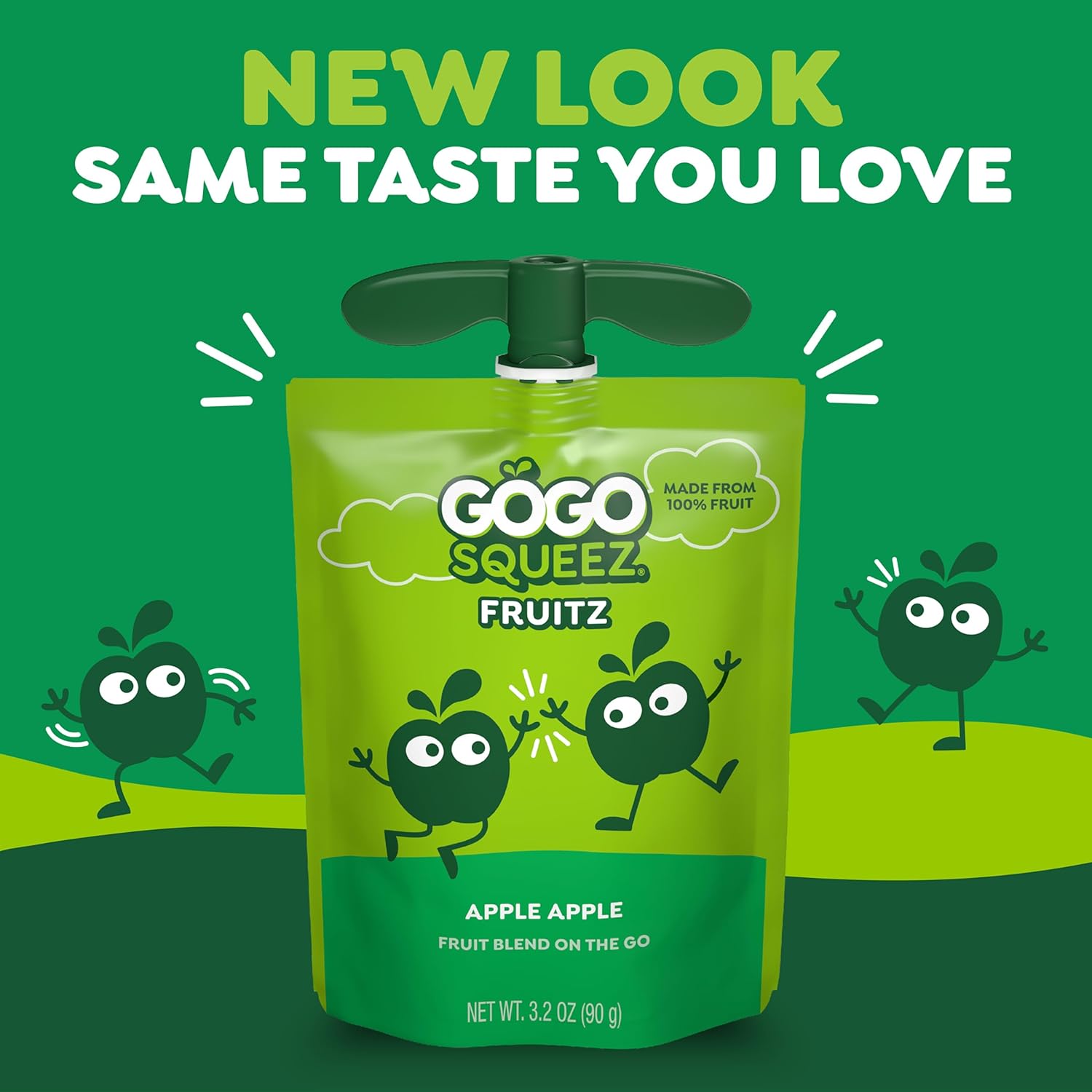 GoGo squeeZ No Sugar Added Applesauce and Fruit Puree, Apple, 3.2 oz Pouches (Pack of 20), Fruit Snacks for Kids, Gluten Free, Nut Free, Recloseable Cap, BPA Free - Image 5