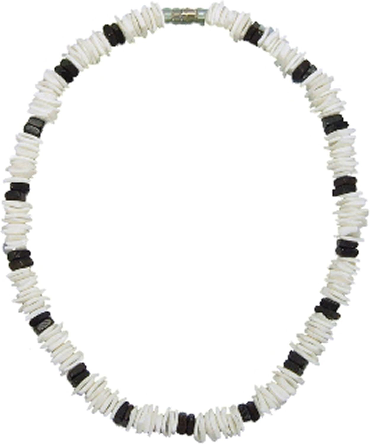 Native Treasure Unisex White Puka Shell Necklace - Genuine Philippine Clam Shell Chips - Handmade Tropical Bohemian Surfer Jewelry