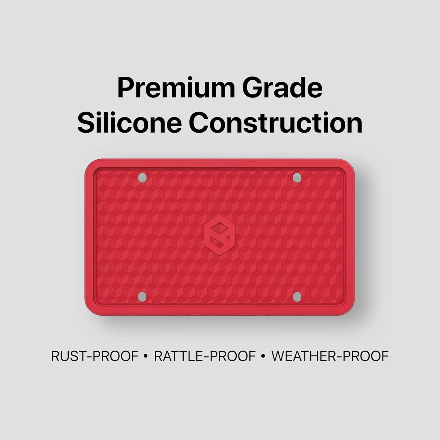 Rightcar Solutions Car Plate Frame, Silicone License Plate Frame, Rust-Proof Rattle-Proof Weather-Proof License Plate Holder for Front or Rear, Red, 1 Pack - Image 3