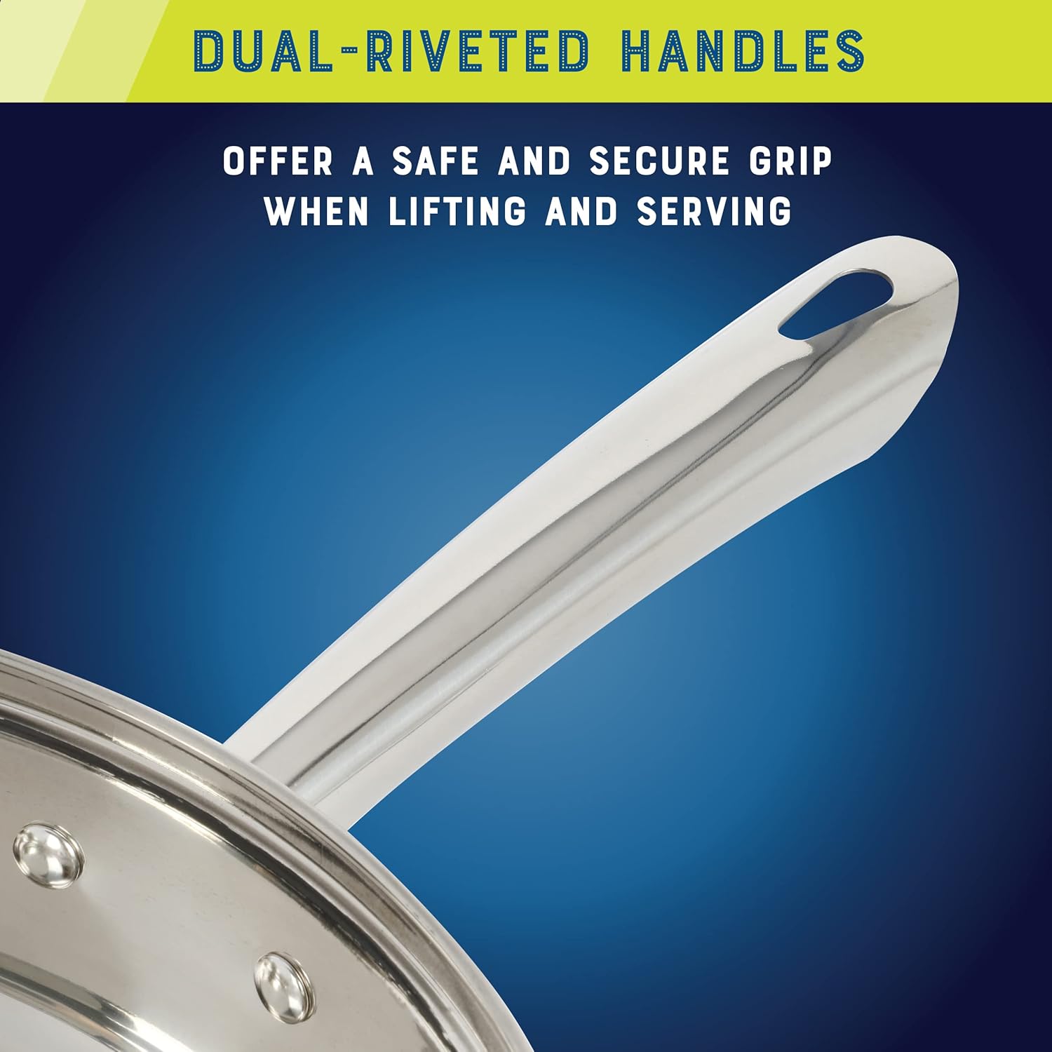 Oster Sangerfield 12-Piece Stainless Steel Cookware Set With Kitchen Tools, Non-Stick Pots and Pans, Durable Oven Safe Cookware for Home Cooking - Image 6