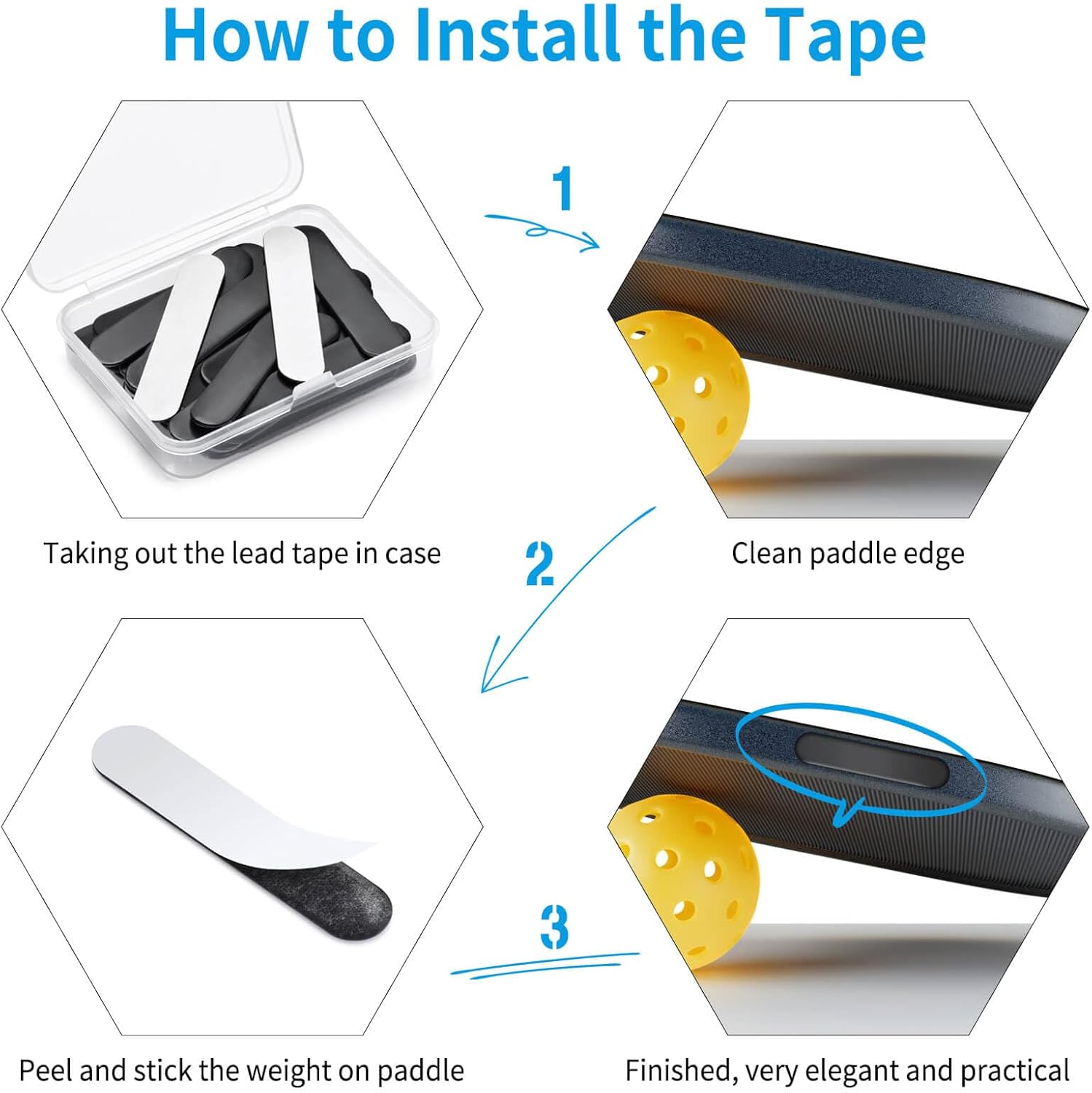 30PCS Lead Tapes, 3g High Adhesive Lead Tape for Pickleballs,Tennis, Golf Clubs, Adjust The Paddle Weighted Lead Tape and Add Swing Weight - Image 4