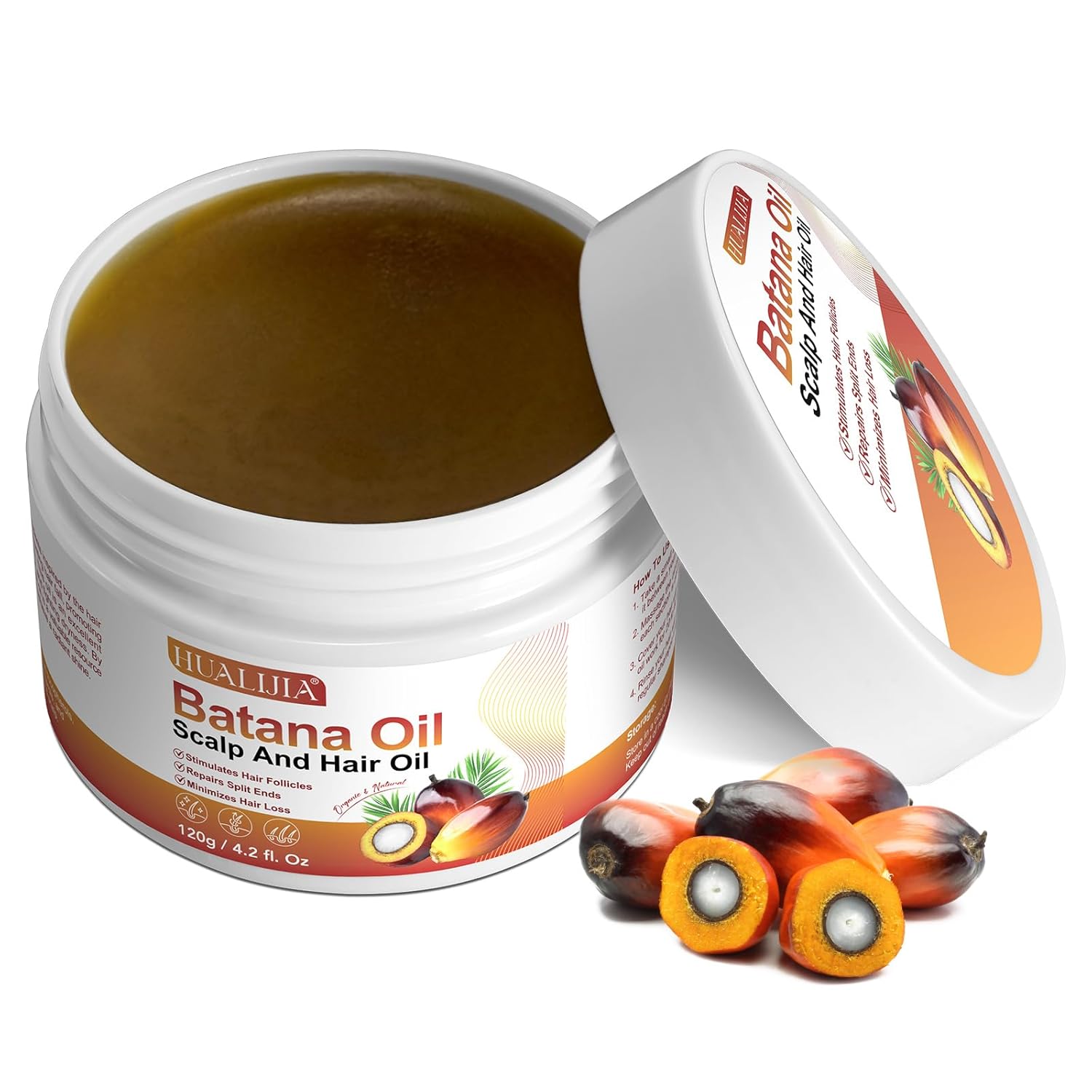 NIFEISHI Raw Batana Oil for Hair Growth, Dr Sebi Pure & Natural Batana Oil Organic from Honduras for Thicker & Stronger Hair, Prevent Hair Loss, 120g/4.2 fl.oz, Beige - Image 2
