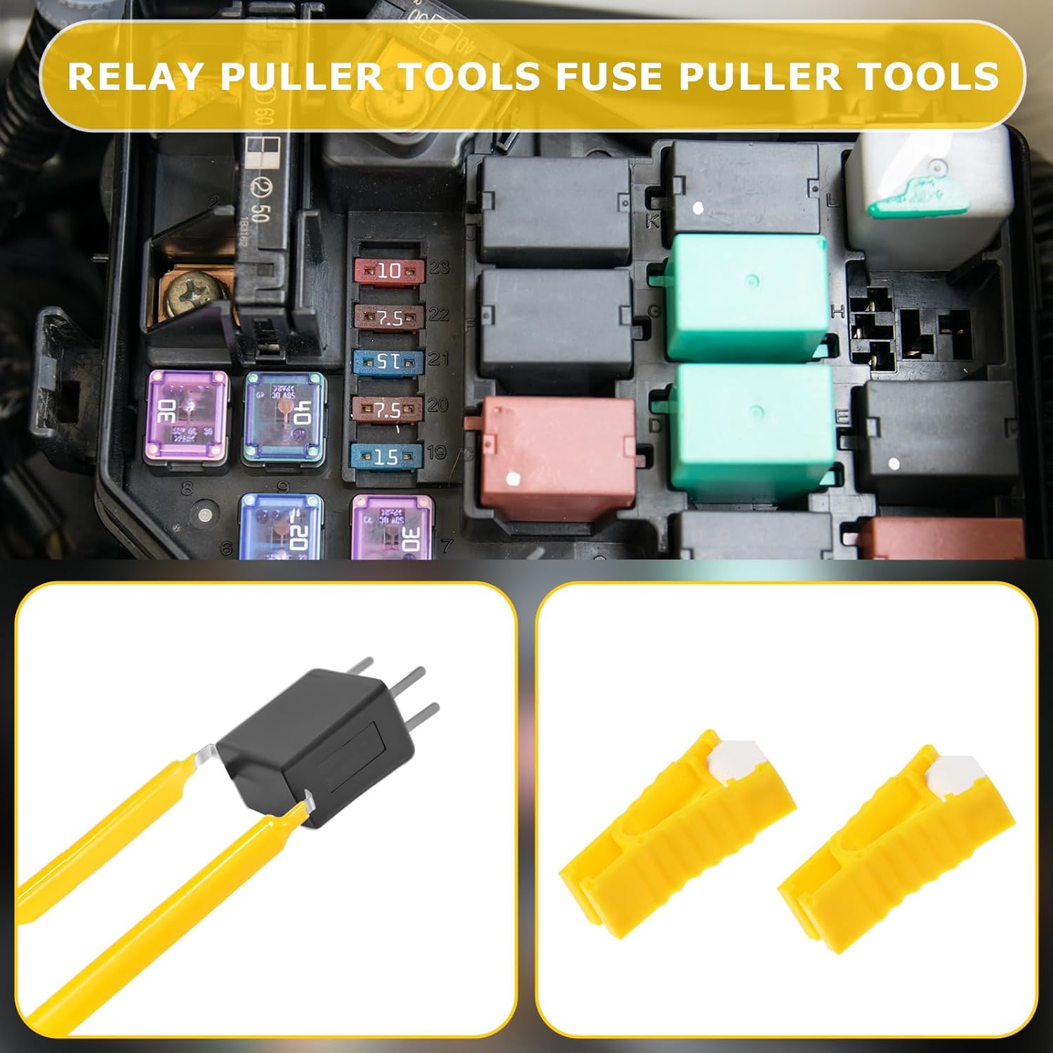6 Pcs Automobile Fuse Puller Pliers Set Car Fuse Remover Set Fuse Puller Tool for Car Relay Puller Universal Fuse Removal Tool for Replacing Car Fuses Automotive Fuse Removal Tool Relay Puller Pliers - Image 3