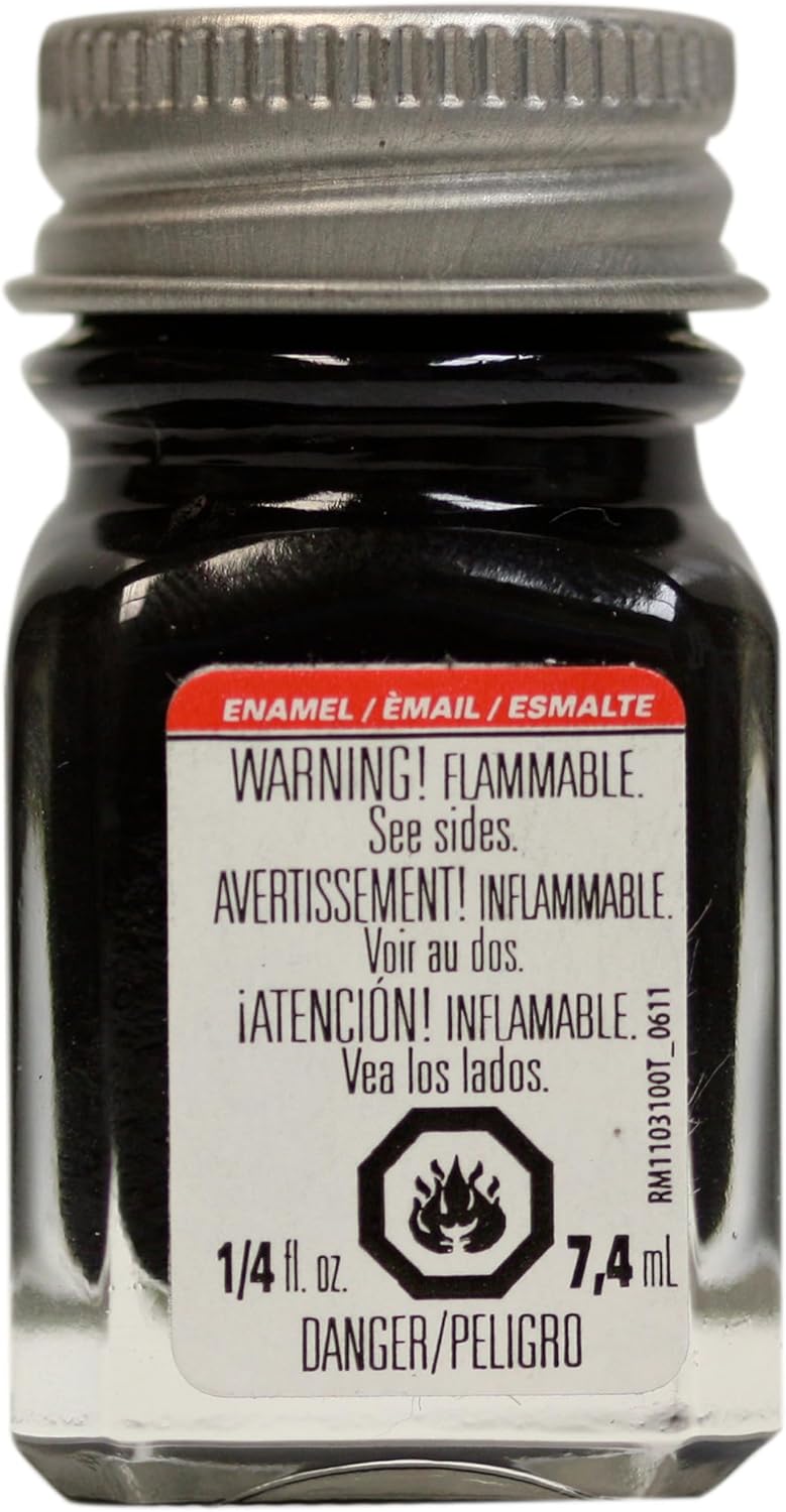 Testors 1149TT Enamel Paint, 0.25 Oz, Flat Black