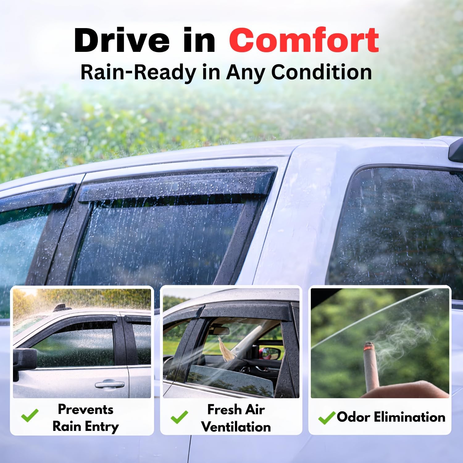 KPY Rain Guards Fit for 2010 Lincoln MKT, Out-Channel Window Visors Vent Wind Deflectors 4PC, Car Accessories for 2010 MKT - Image 4