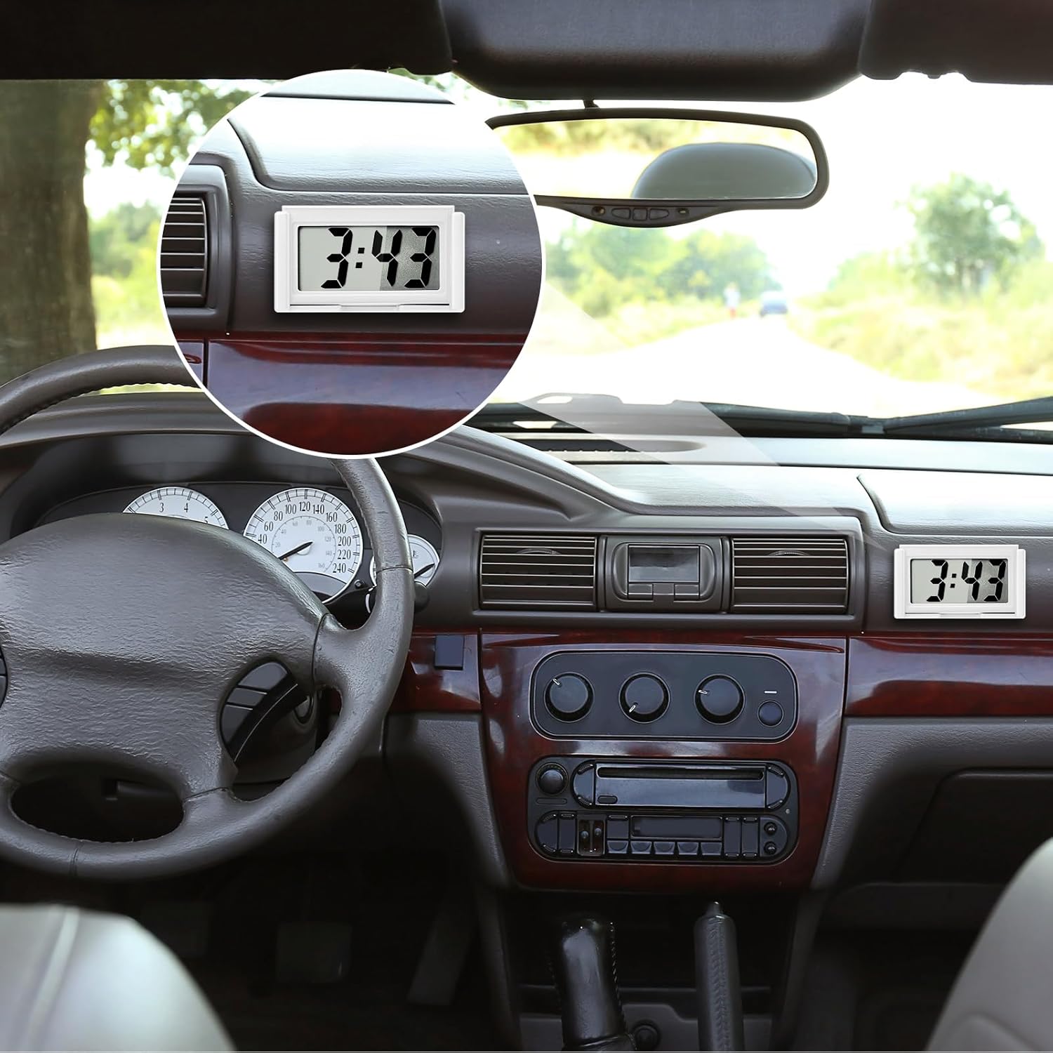 Frienda 6 Pieces Mini Digital Clock Small Digital Clock Stick on Battery Operated Self Adhesive Bracket for Car Dashboard Fridge (White) - Image 6