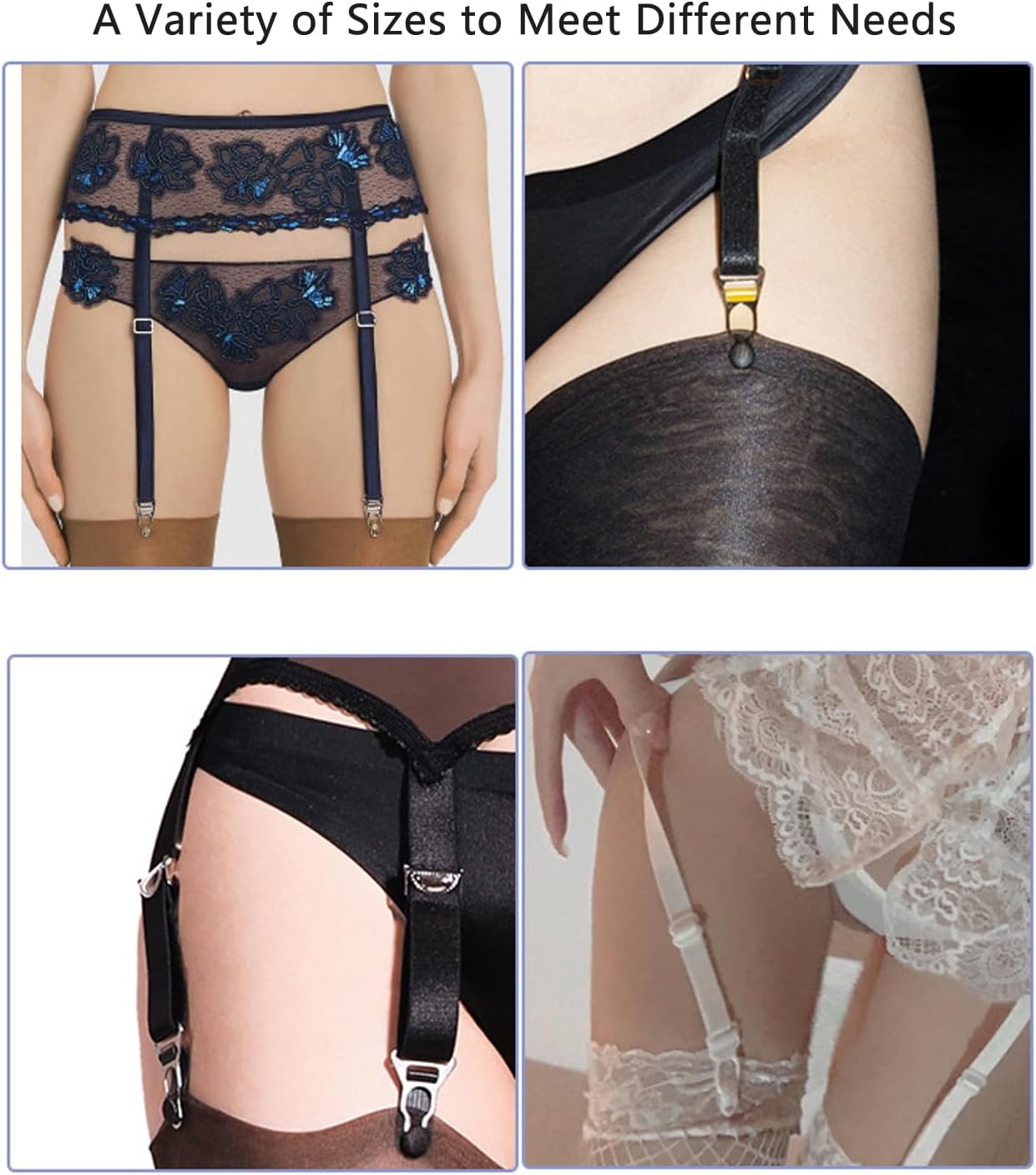 30 Pack Garter Belt Clips Replacement Strap End Hooks Clasp Buckle Holder Stocking Grips for Corset Leg Suspender Skirt Knee Socks Stays Elastic Belts 3 Sizes Width 10mm 12mm 15mm - Image 7
