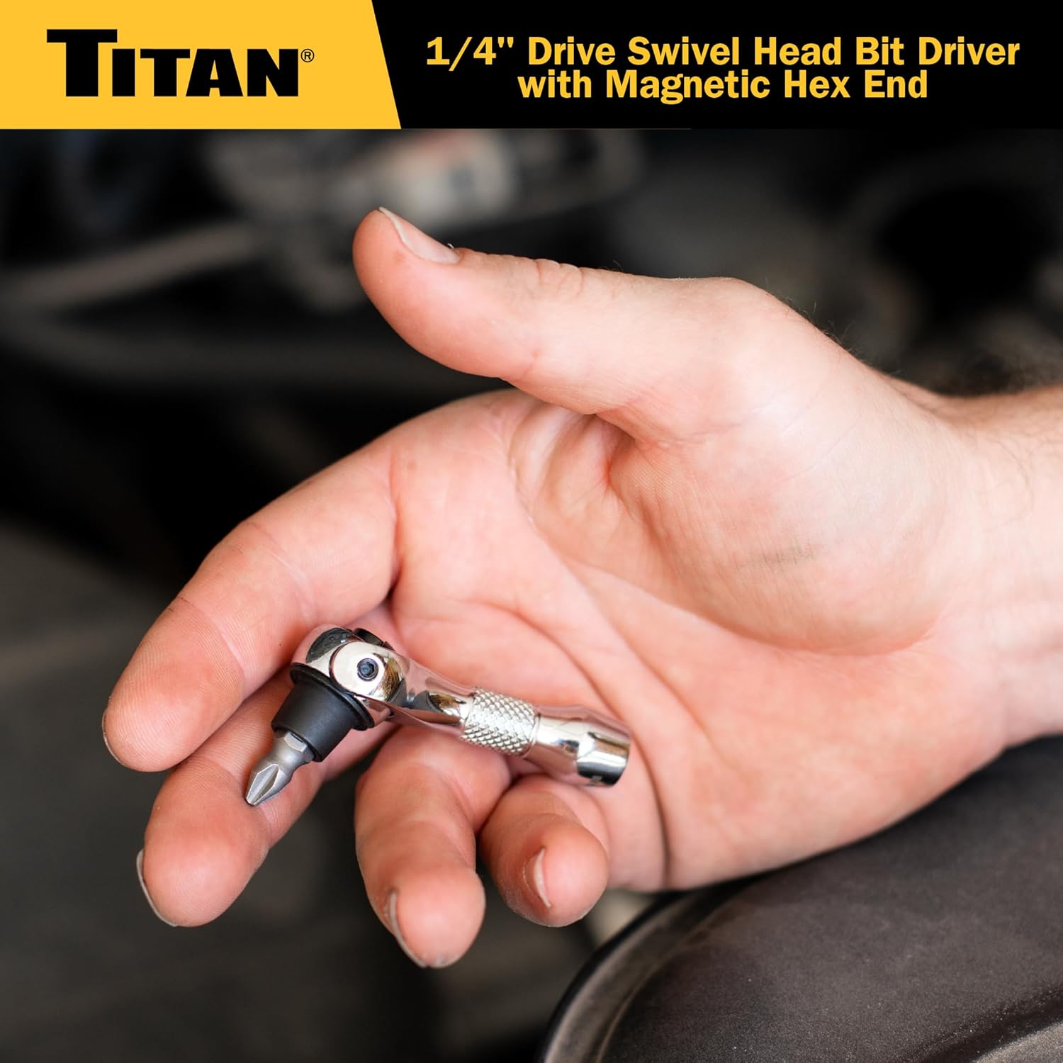Titan 11340 1/4-Inch Drive x 2-1/4-Inch 90-Tooth Swivel Head Nano Ratchet with Hex Drive Handle - Image 10