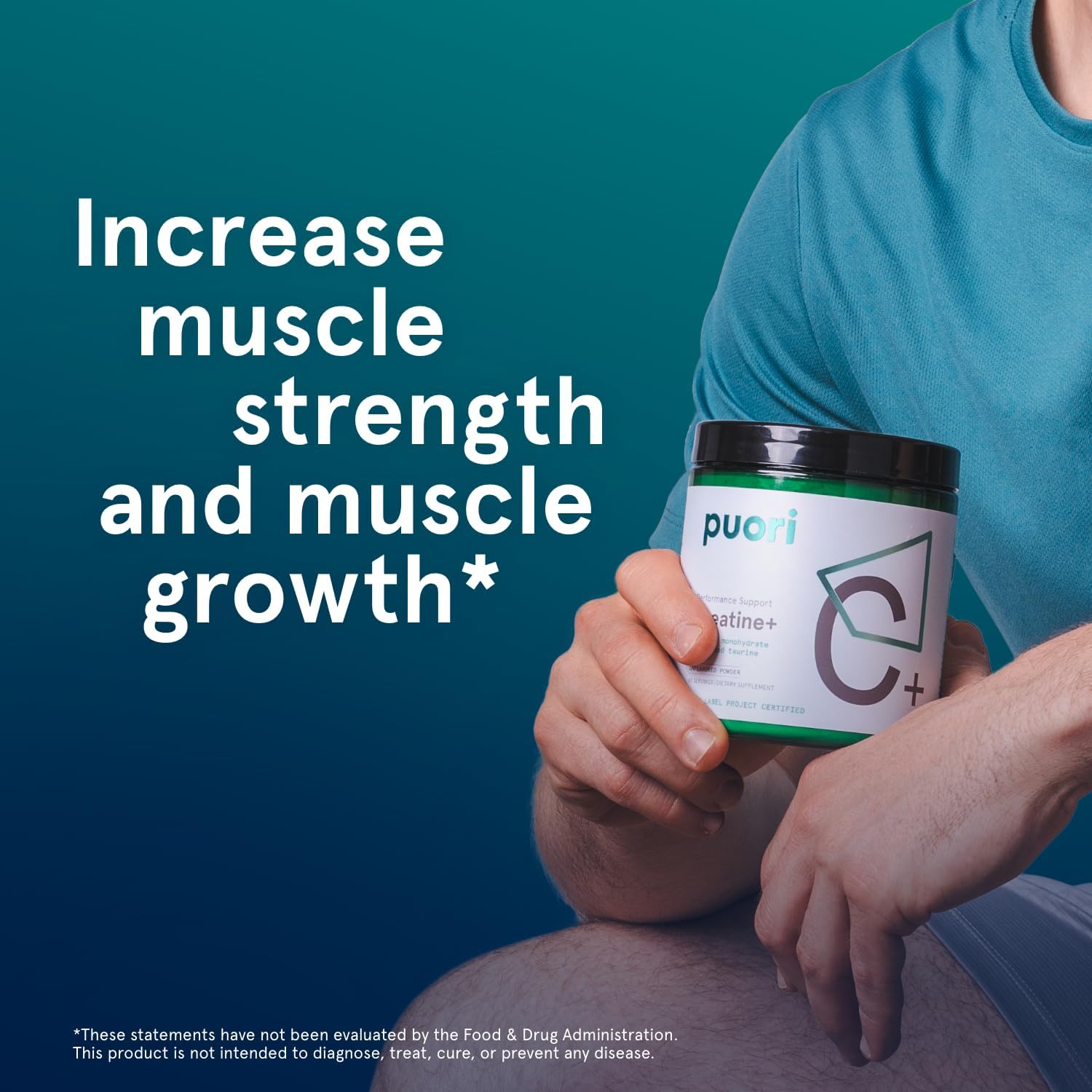 Puori Creatine Monohydrate Powder with Taurine - Unflavored Creatine Powder, Pre-Workout Supplement for Men & Women - Muscle Builder, Enhanced Workout Performance & Strength Building - 60 Servings - Image 7