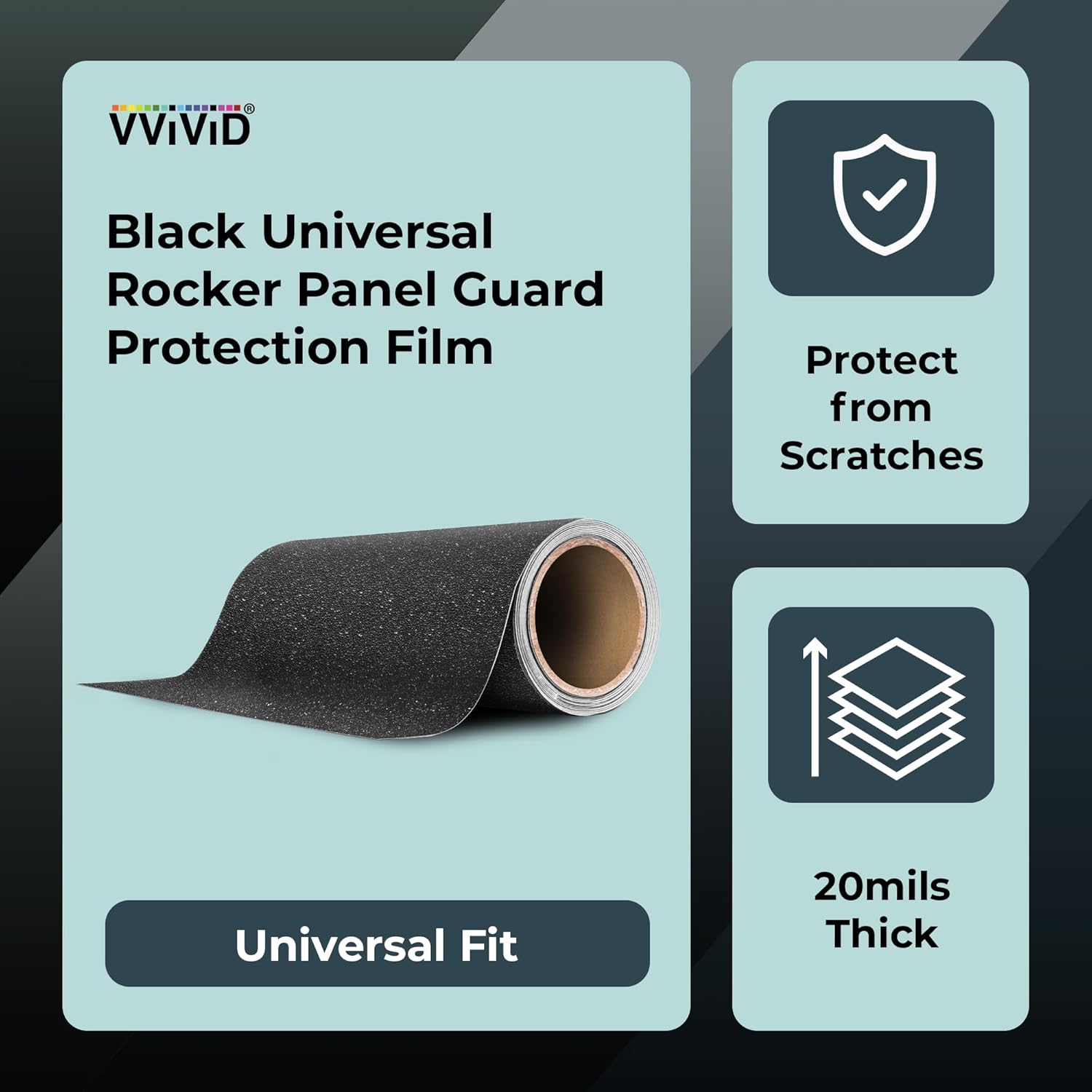 VViViD Black Indestructible Tape Rocker Panel Guard Truck Exterior Paint Protection Film kit for Road Debris and Damage (12" x 30ft) - Image 2