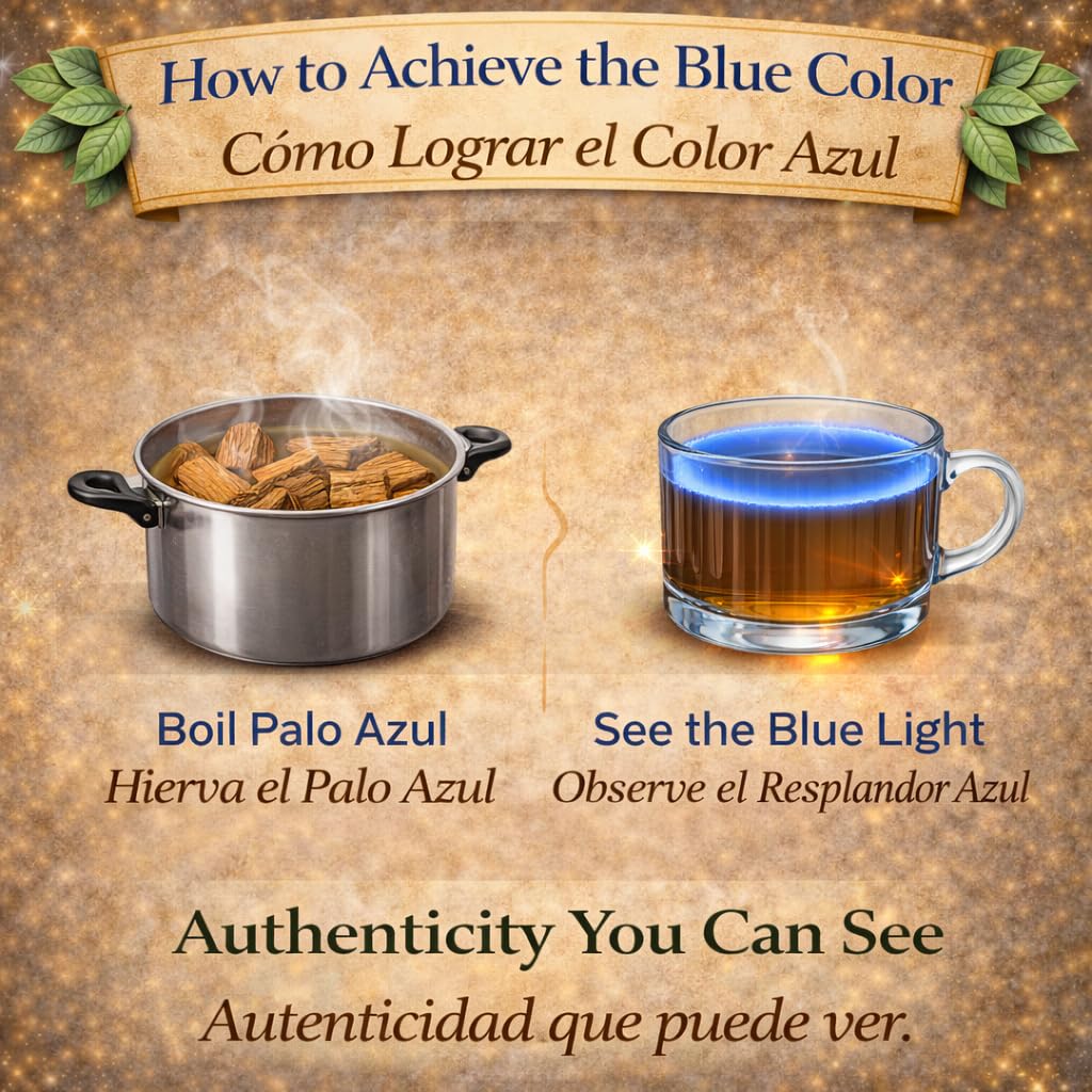 Palo Azul Herbal Tea (4 oz / 113g) – Authentic Kidneywood (Eysenhardtia polystachya) – Visual Blue Fluorescence Infusion – Wildcrafted, 100% Natural, Non-GMO – Makes 40+ Cups – by BEXPERTSUSA - Image 7