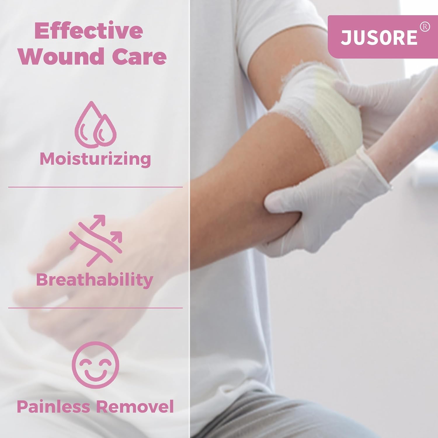 JUSORE Xeroform Petrolatum Dressing - FSA-HSA, 5"x9", Medical Non Stick Gauze Pads, Soft Mesh Gauze Patch for Wound Care, Burns, Lacerations, Skin Grafts & Surgical Incisions, 7 Individual Pack - Image 2