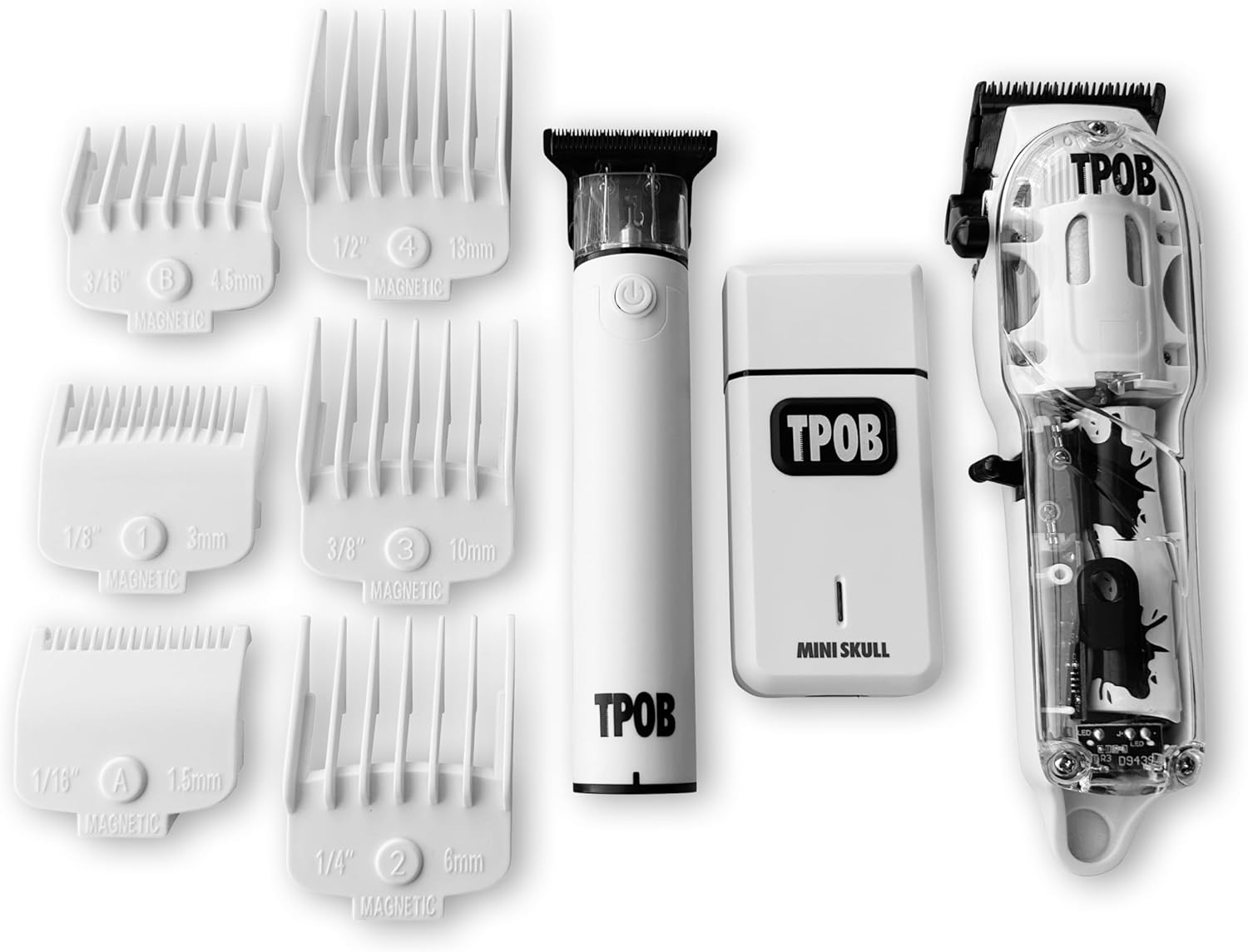 TPOB Slime 2 Barber Hair Clippers Trimmer Shaver Set for Men with Matte White Case and Fade Blade - Image 3