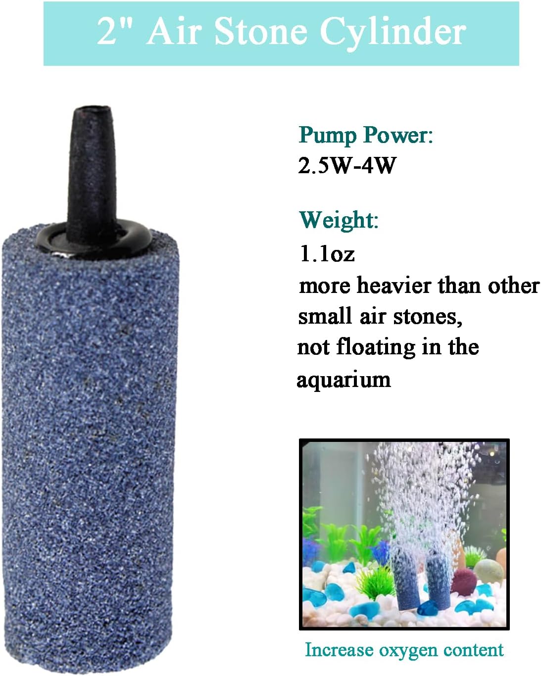 AQUANEAT Aquarium Air Stones 2 inch 12 Pack, Bubble Stone, Aerator Bubble Diffuser, Air Pump Accessories for Aquariums, Fish Tanks, and Hydroponics - Image 4