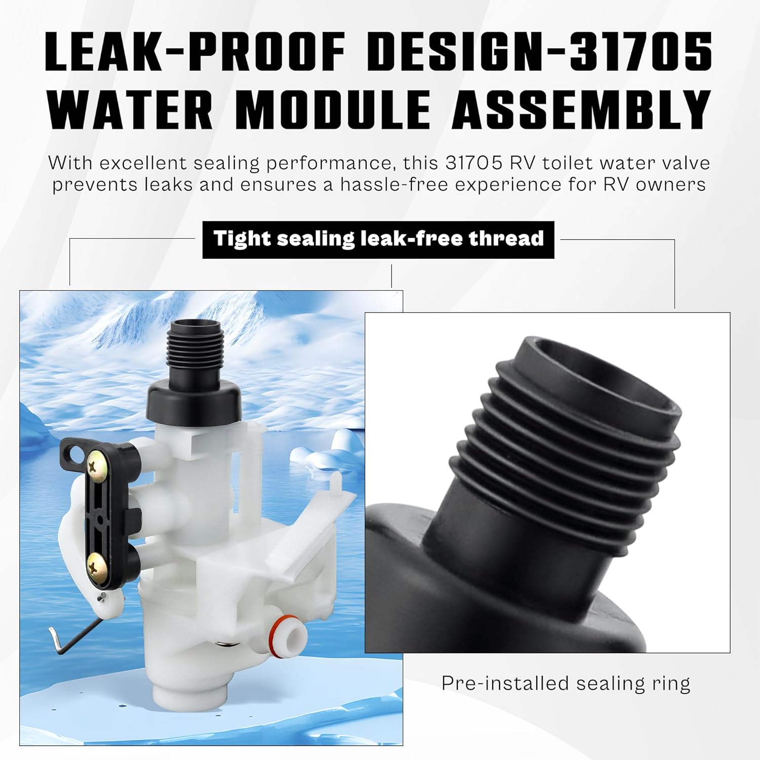 31653 31705 31688 31835 31687 RV Toilet water Valve fit for Thetford RV Toilet Parts-Leak&Freeze-Resistant fit for Thetford Aqua-Magic V 31676 31675 31667 31658 31668 31650 31680 31671 prime&swift - Image 5