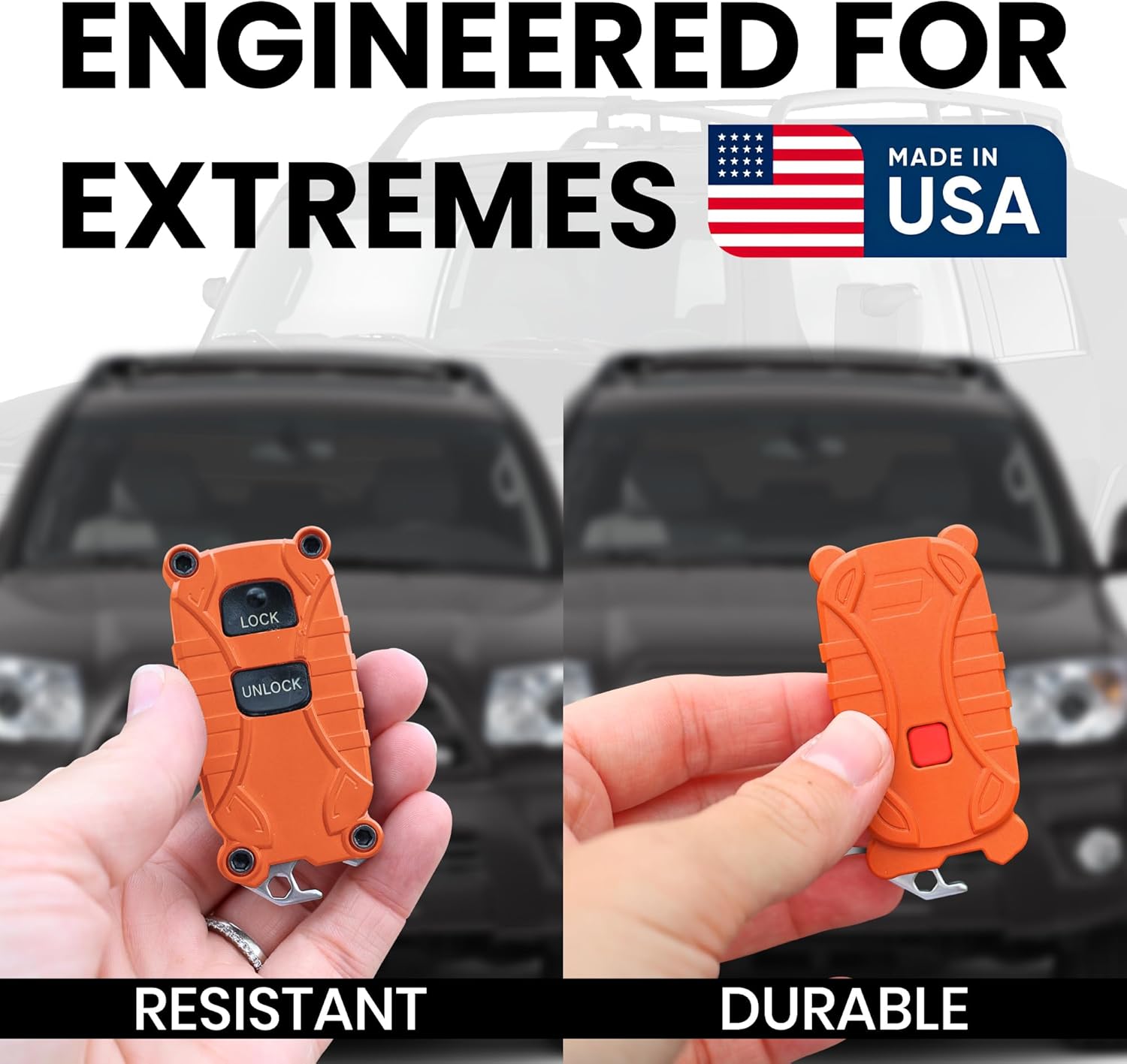 Toyota Key Fob Case Replacement for 4Runner 1992-2009, Tundra 2004-2006, Highlander 2004-2007, Rav4 2004-2005, FJ Cruiser 2007-2008 - (Blaze Orange, 2 Button) - Image 6