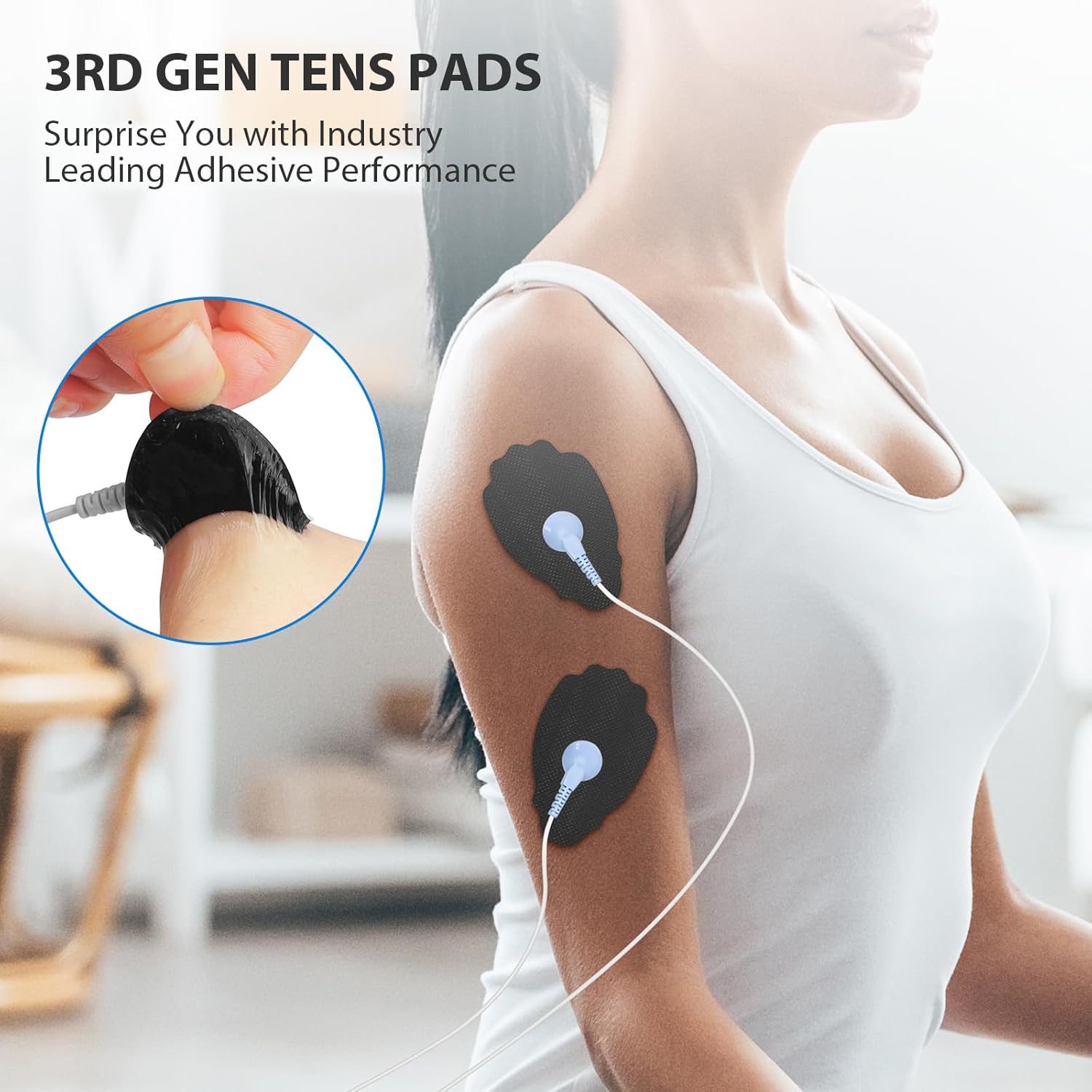 TENS Unit Electrode Pads NURSAL 20 Pack 3.5mm Snap EMS Replacement Pads for Electrotherapy Reuse More Than 30 Times, Compatible with MEDVICE,Belifu TENS Machine - Image 3