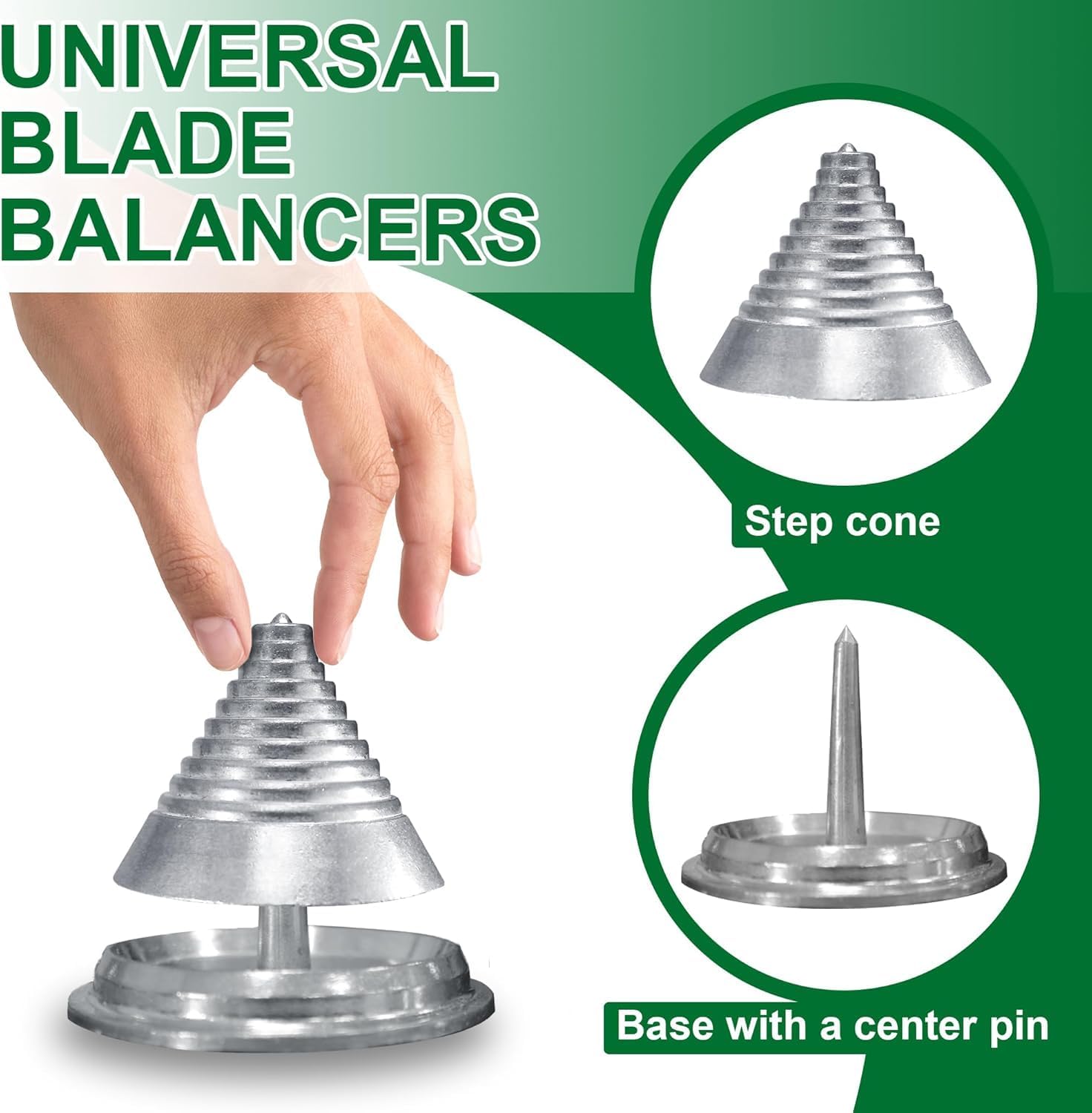 SporGain Lawn Mower Blade Balancer for Balances Blades After Sharpening, Metal Material Design Lawnmower Accessories, Compatible with Most Lawnmower Blades (2pk) - Image 3