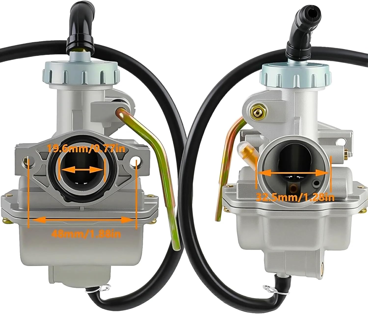 PZ20 Carburetor Kit for 50cc 70cc 90cc 110cc 125cc 4-Stroke Engines, Compatible with Kazuma Baja TaoTao NST SunL Chinese Quad ATV Go Kart Dirt Bike, with Air Filter & Intake Manifold - Image 2