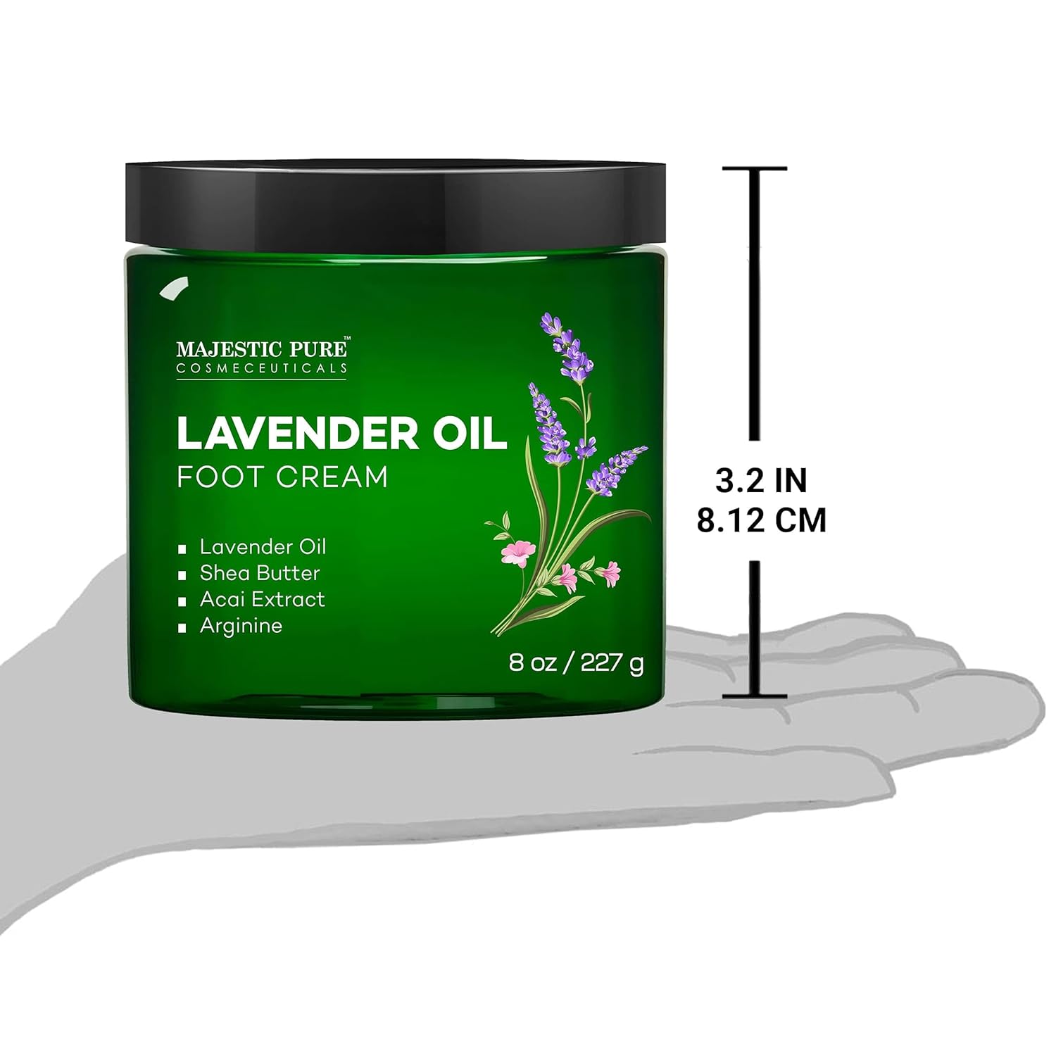 Majestic Pure Lavender Oil Foot Cream, Warming Cream - Calluses, Dry Cracked Feet, Hands, Heels, Elbow, Nails, and Knees - Softens & Moisturizes Skin - 8 oz - Image 8