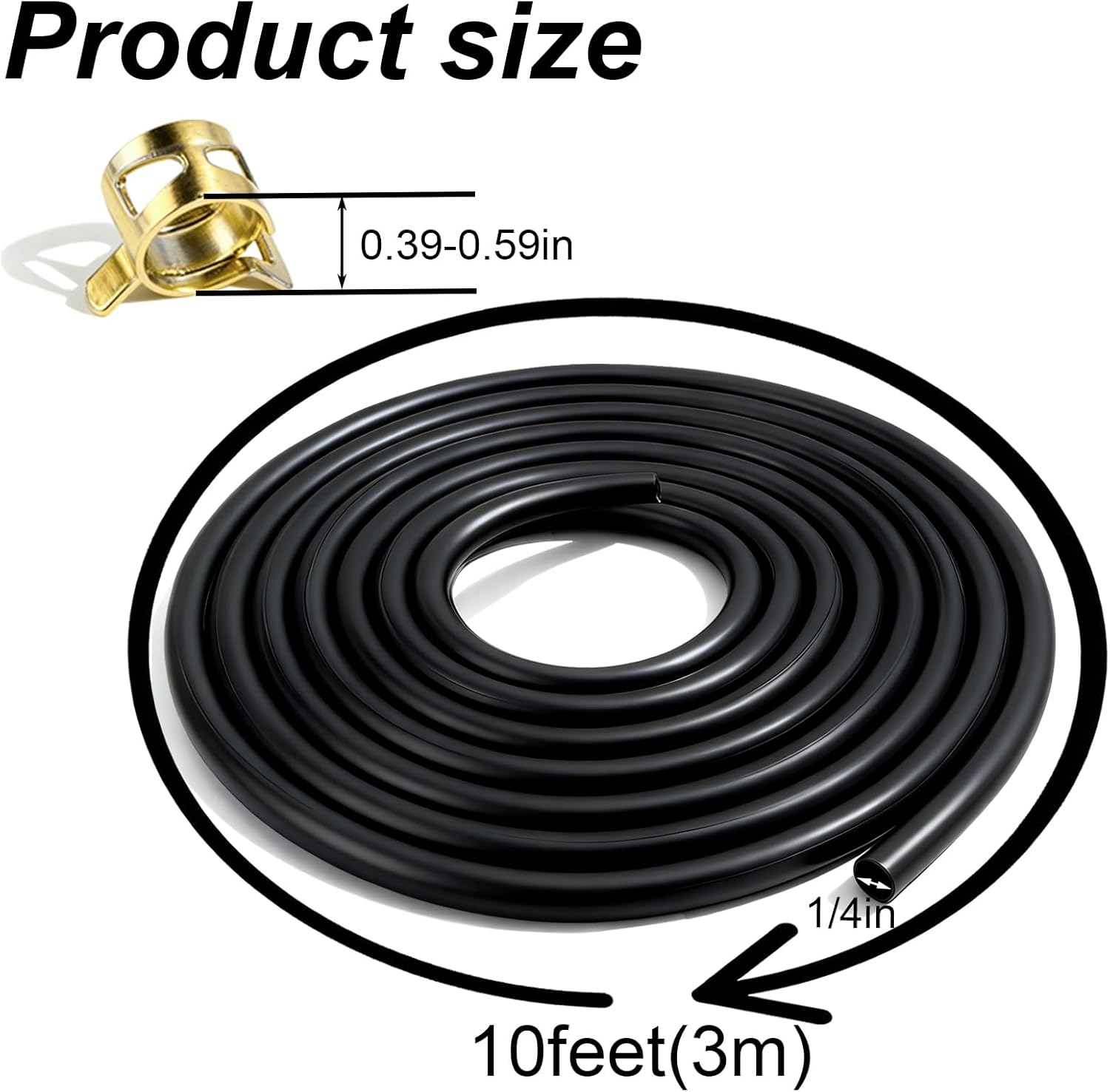 10 Feet 1/4 Inch ID Fuel Line Hose with 20PCS 2/5" Clamps - Compatible with Kawasaki, Kohler, Briggs & Stratton Small Engines, Generators & Powersports - Durable Flexible Rubber Gas & Diesel Hose Kit - Image 7