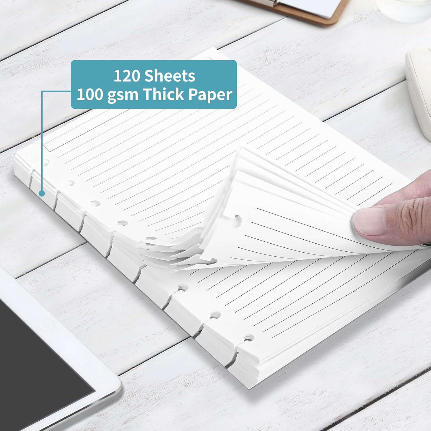 Discbound Refill Paper, Disc Paper Refill for Note-Taking System Discbound Planner Inserts with 240 Pages, 5 Sheets Dividers,White Paper Refill, Junior Size 5.6" x 8.3 " - Image 3
