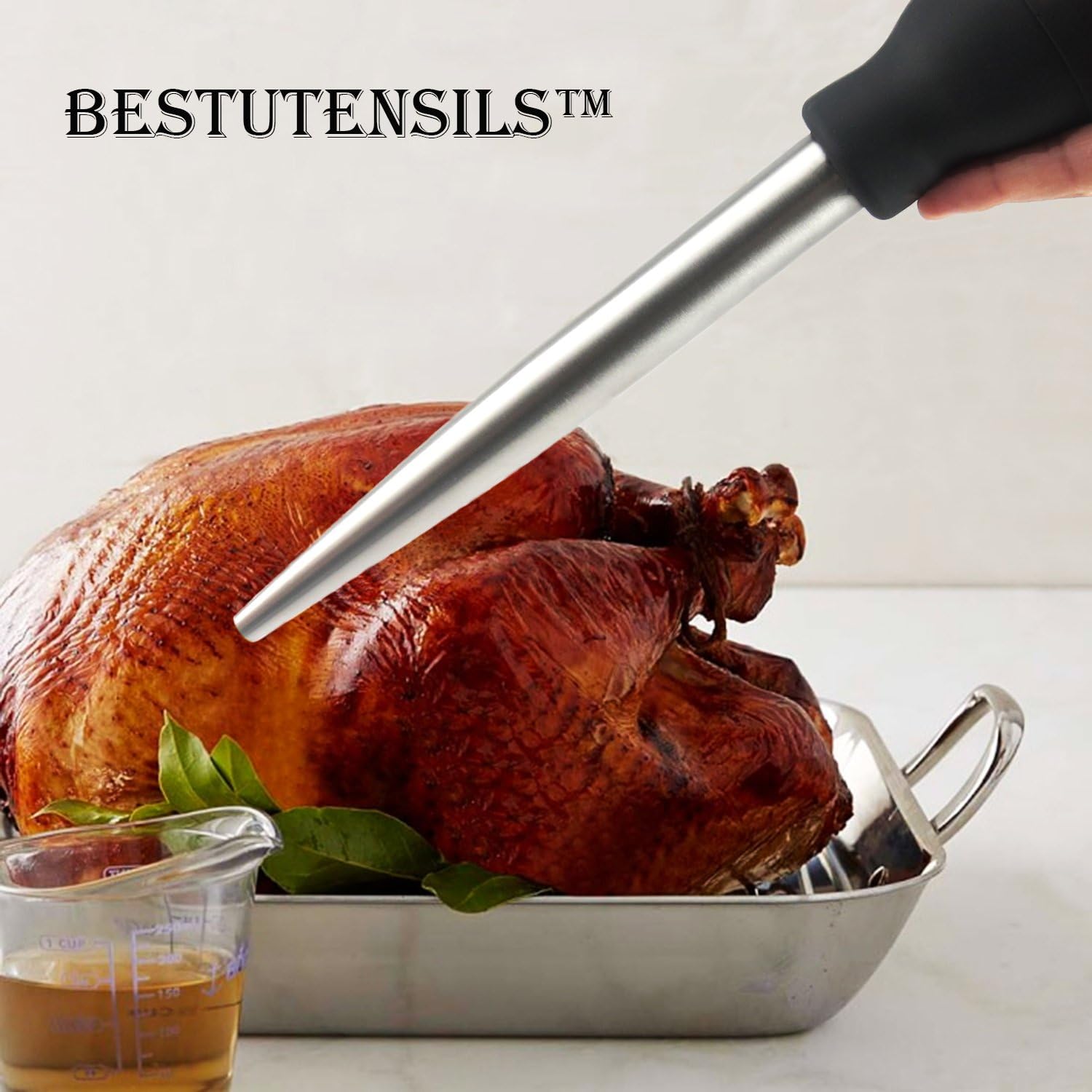 Best Utensils Stainless Steel Turkey Baster Commercial Grade Quality Silicone Bulb Including 2 Marinade Injector Needles And Brush For Easy Clean Up - Image 8