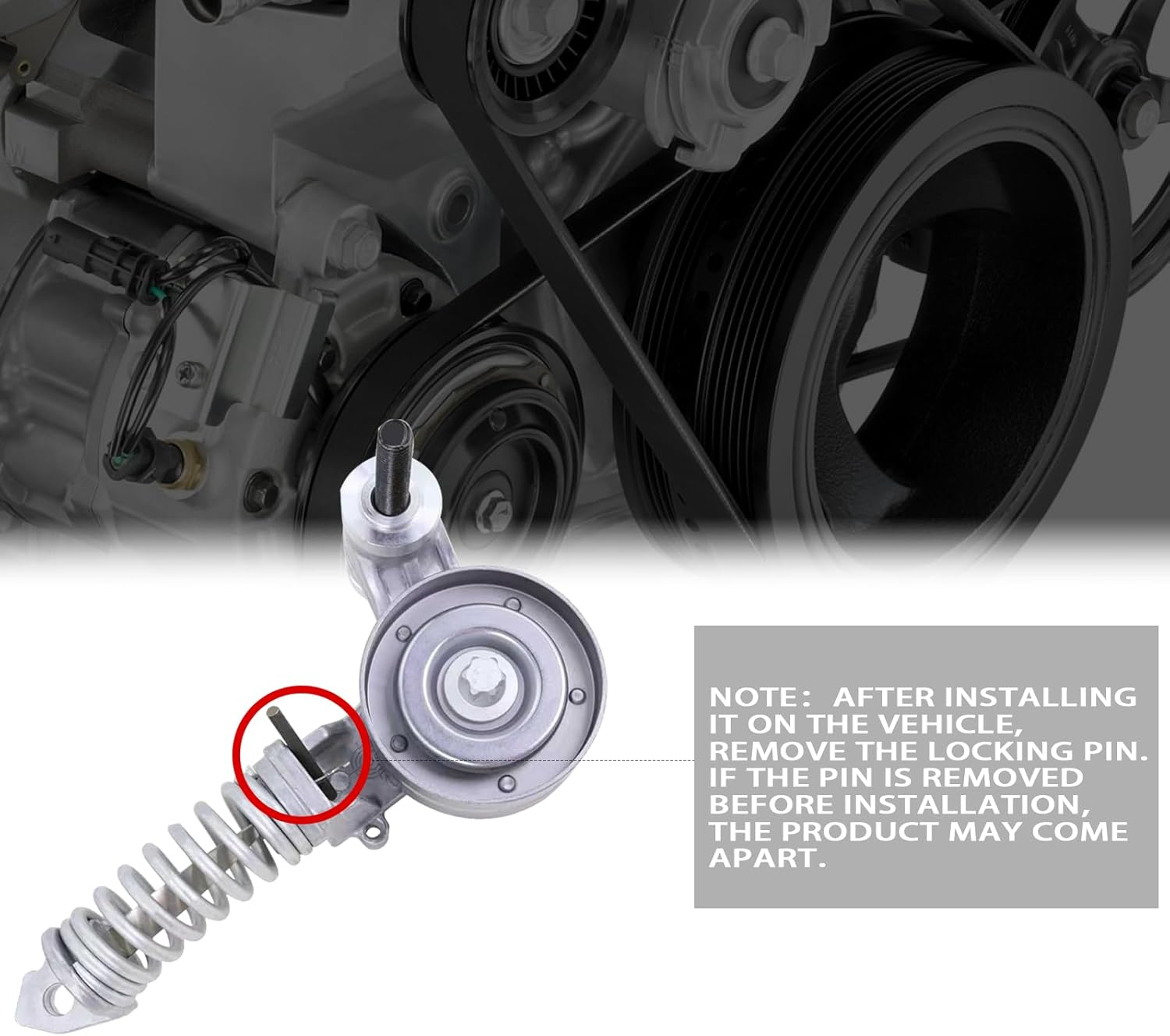Belt Tensioner Assembly with Pulley Compatible with 2011-2016 Chevy Cruze 2012-2019 Sonic 2013-2020 Trax 2016 Cruze Limited 2013-2020 Buick Encore Replace#25195388 55565236 55352021 - Image 4