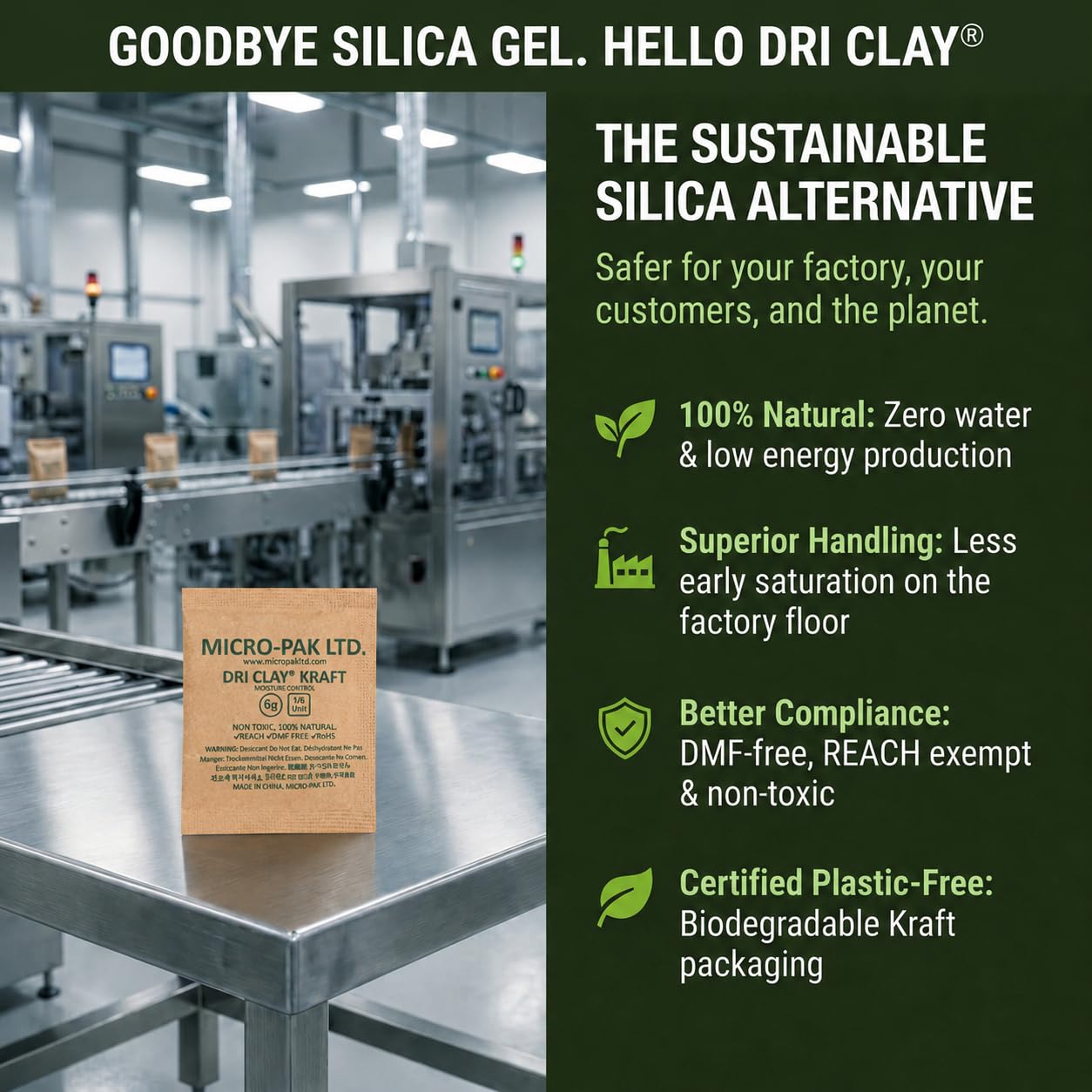 Micro-Pak Dri Clay Kraft, Highest Moisture Absorption Desiccant Packs, Silica Gel Packets Alternative, Food Safe Bentonite Clay, Desiccant Packs for Storage, Moisture Absorbers for Closet, 6gx50pcs - Image 7