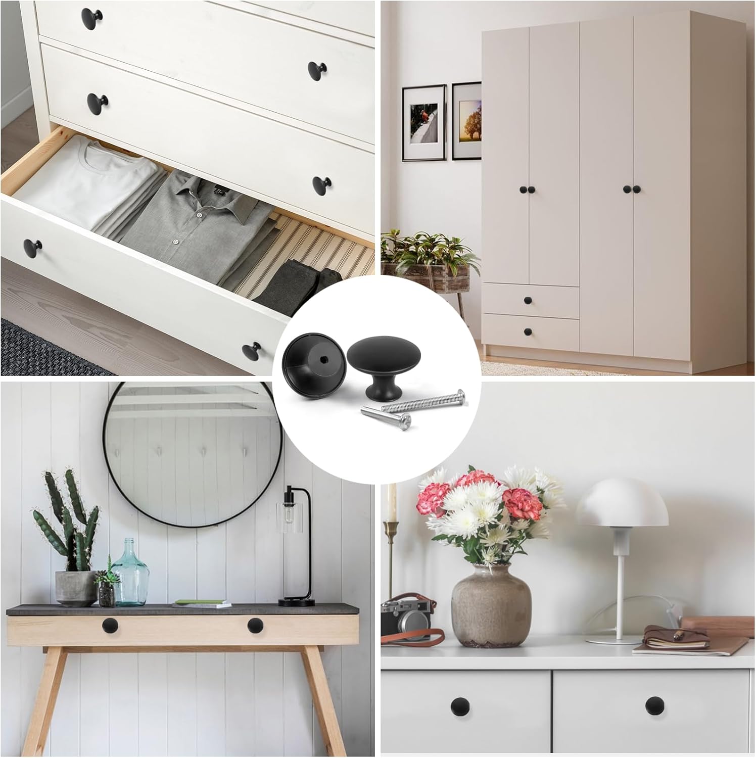 Romeda 18 Piece Drawer Knobs, Black Cabinet Knobs with Screw, 30mm Drawer Pulls for Dresser, Kitchen, and Cabinet Drawers - Image 7