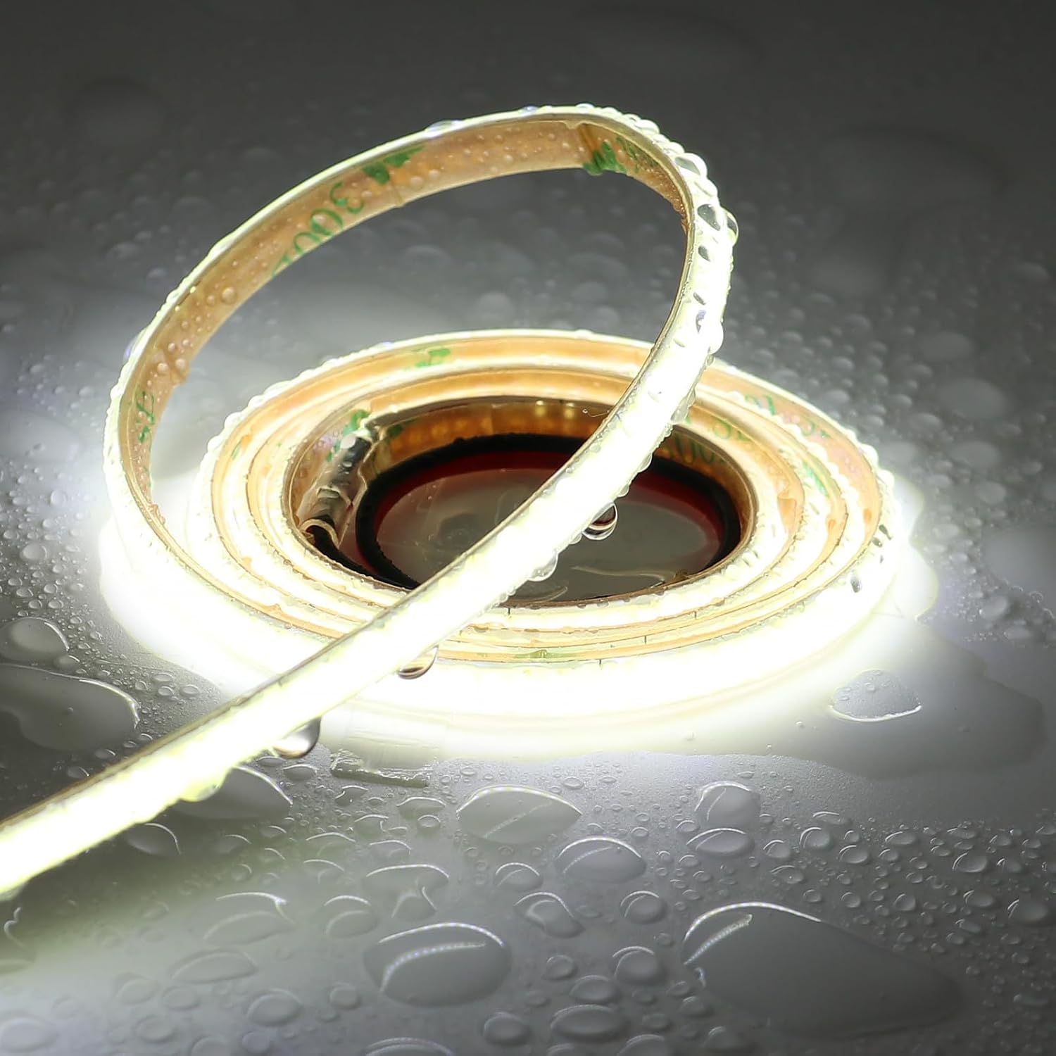 TOPAI 12V Thin 5mm COB LED Strip Waterproof 6000K Cool White 16.4ft Bright 4000Lm CRI>90 Uniform Dotless 400LEDs/M Self Adhesive Flexible Cuttable for DIY, Bedroom, Under Cabinet Lighting - Image 2