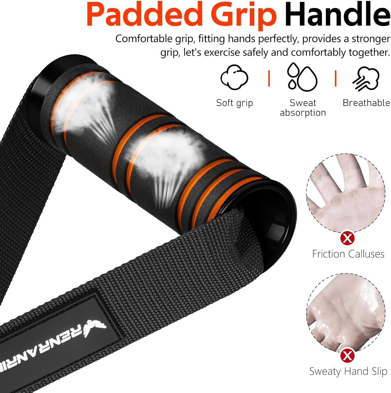 RENRANRING Gym Exercise Handles, Replacement Handle Attachments for Cable Machine Pulleys, Resistance Band and Strength Trainer, Pull Down Workout Accessories, Home Gym Add On Equipment - Image 4