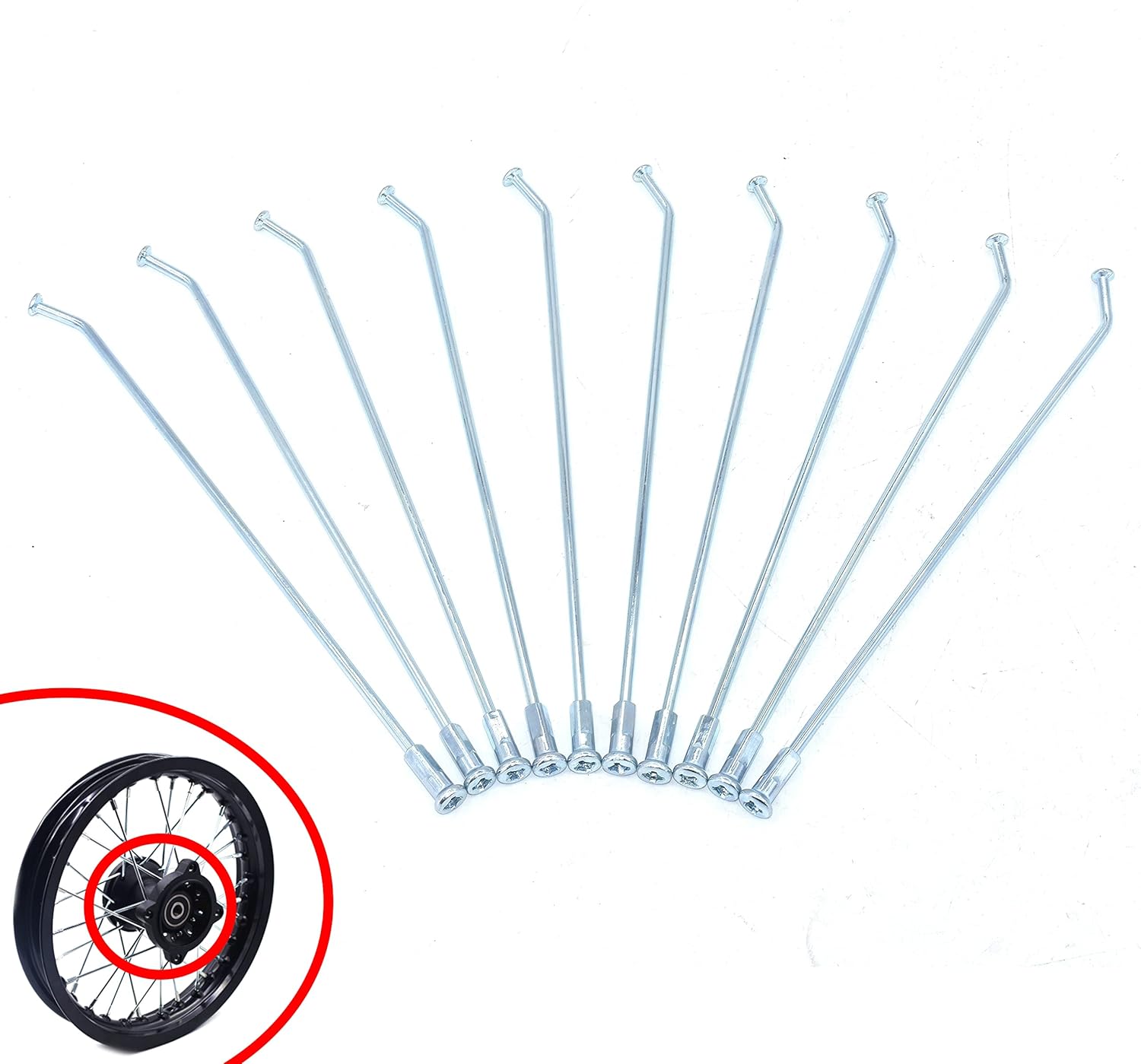 17 inch Spoke Replacement for Dirt Bike Front Or Rear Wheel Rims C Style Rim Hub Only - Image 2