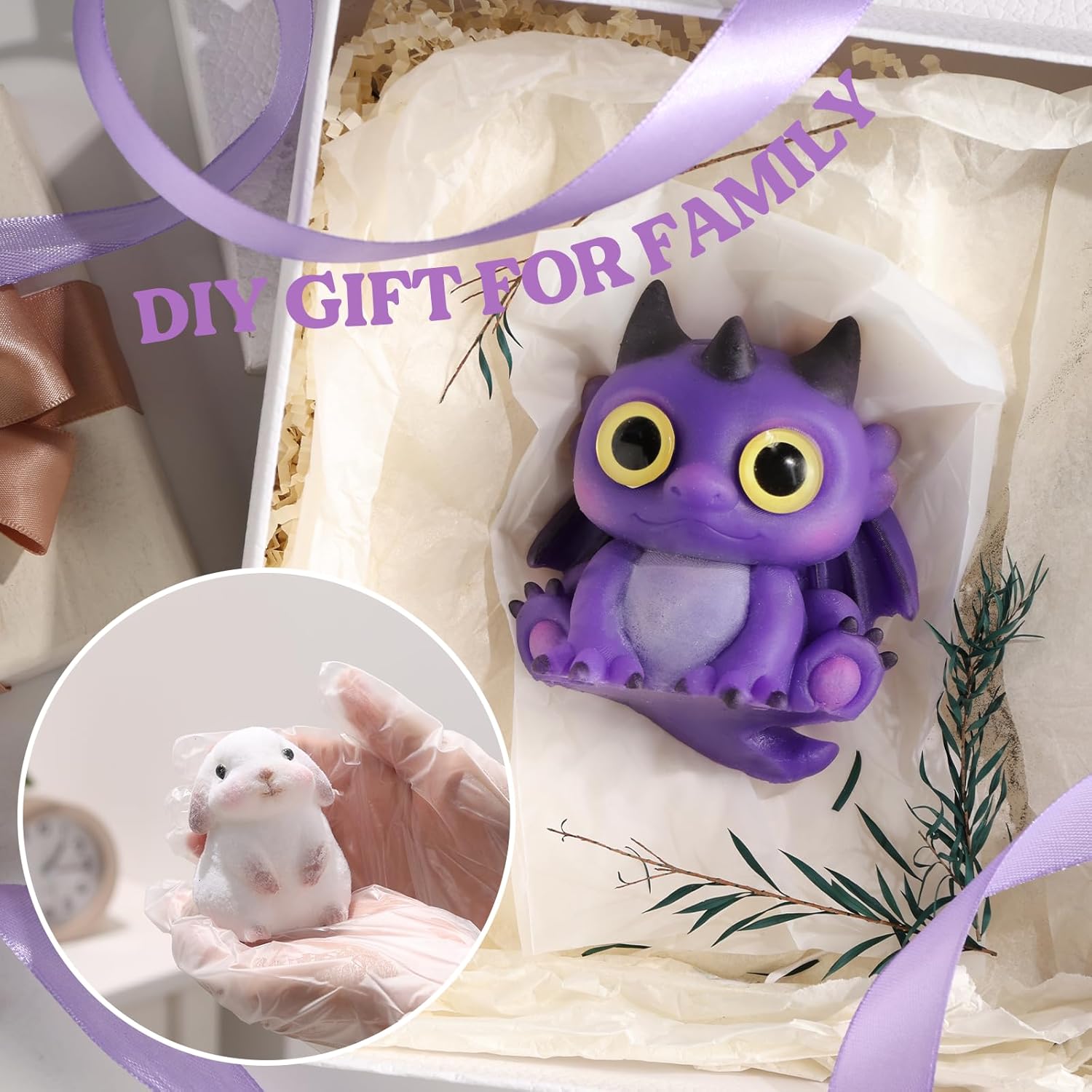 LET'S RESIN Gel for Taba Squishy Kit, 16oz Super Soft Flex Rubber for Squishy Maker, with Paw Molds/Flocking Powder/Bag, Molding Cat's Paw, DIY Decompression Gift - Image 8