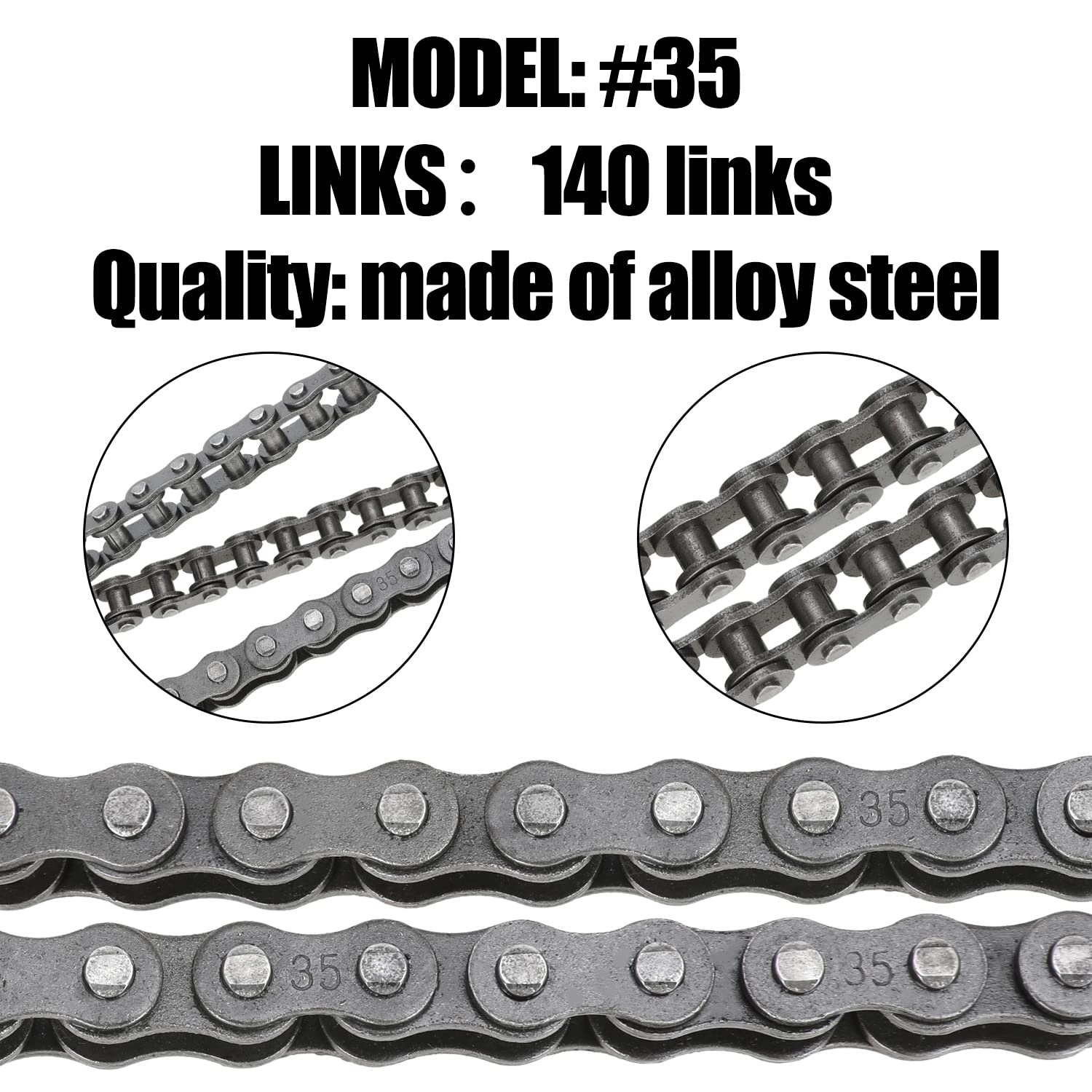 YOXUFA #35 Roller Chain for Mini Bike Coleman CT100U CC100X Baja Doodle Bug Dirt Bug Racer DB30 Motovox MBX10 MBX11 MMB80 Predator 79cc 97cc 100cc Engine Powersports Parts 140 Links Drive Chain - Image 7