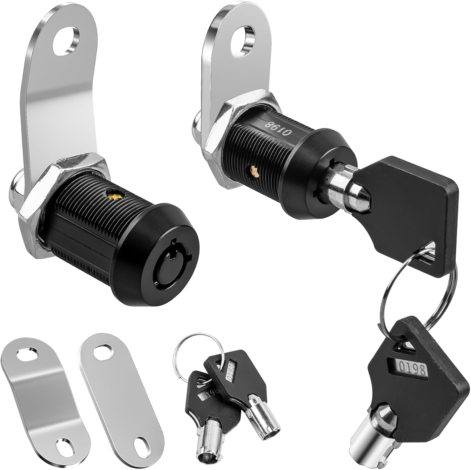 Cabinet Cam 2 Pack Locks, RV Storage Locks with Keyed Alike (7/8"), Suitable for Drawers and Cabinets to Protect Important Items, Zinc Alloy Materials