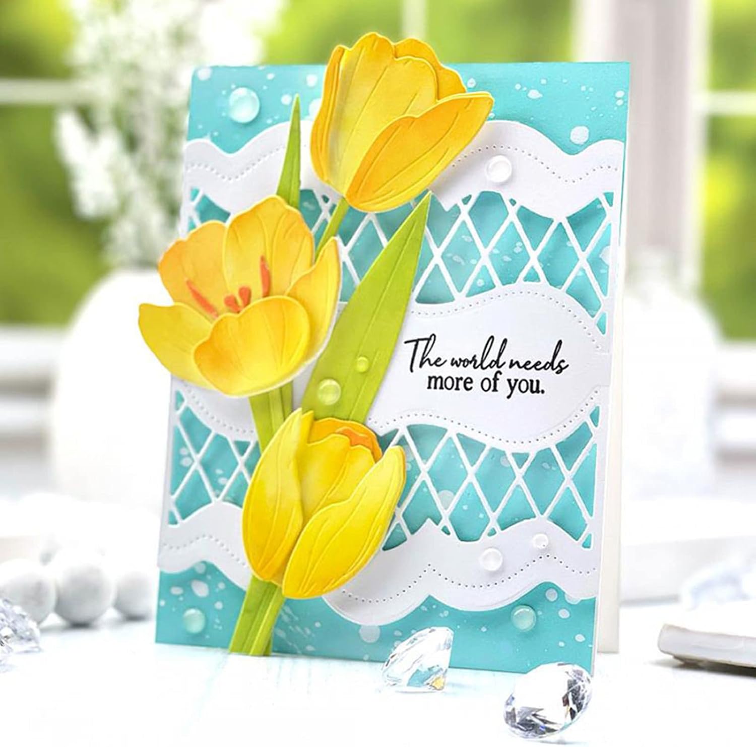 Tulip Set Flower Metal Die Cuts,Flower Leaves Plant Wedding Cutting Dies Stencils DIY Crafts Cards Cuts for DIY Embossing Card Making Photo Decorative Paper Dies Scrapbooking - Image 7