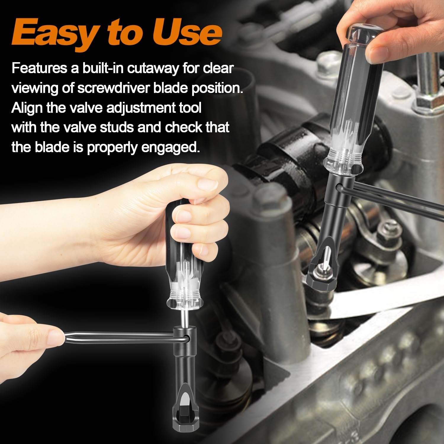 LAIKOU 10mm Jam Nut Valve Adjustment Tool - Slotted Valve Lash Adjusting Stud, Compatible with Honda Nissan Toyota Vehicle Engines - 648827 Valve Lapping Guiding Removal Tool (10mm) - Image 3